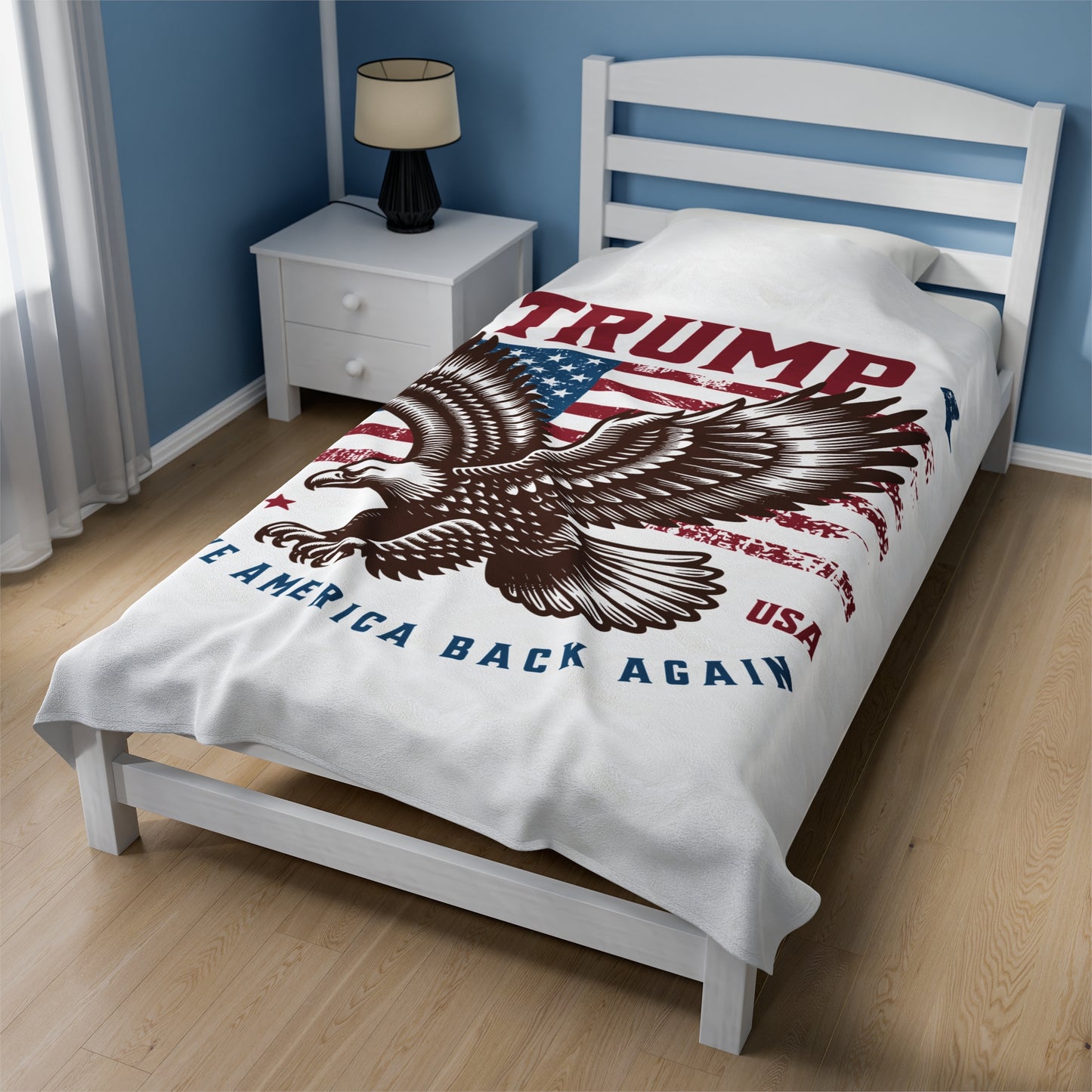 Trump Eagle Velveteen Plush Blanket