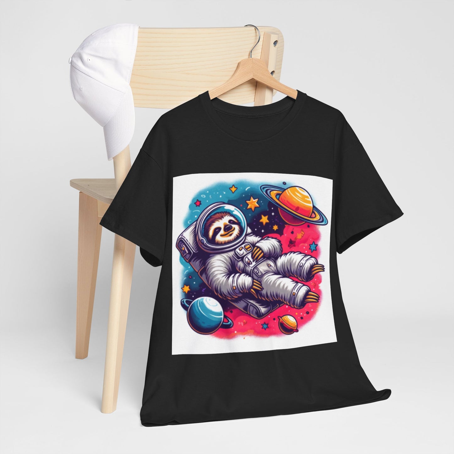 Sloth In Space Unisex Heavy Cotton Tee