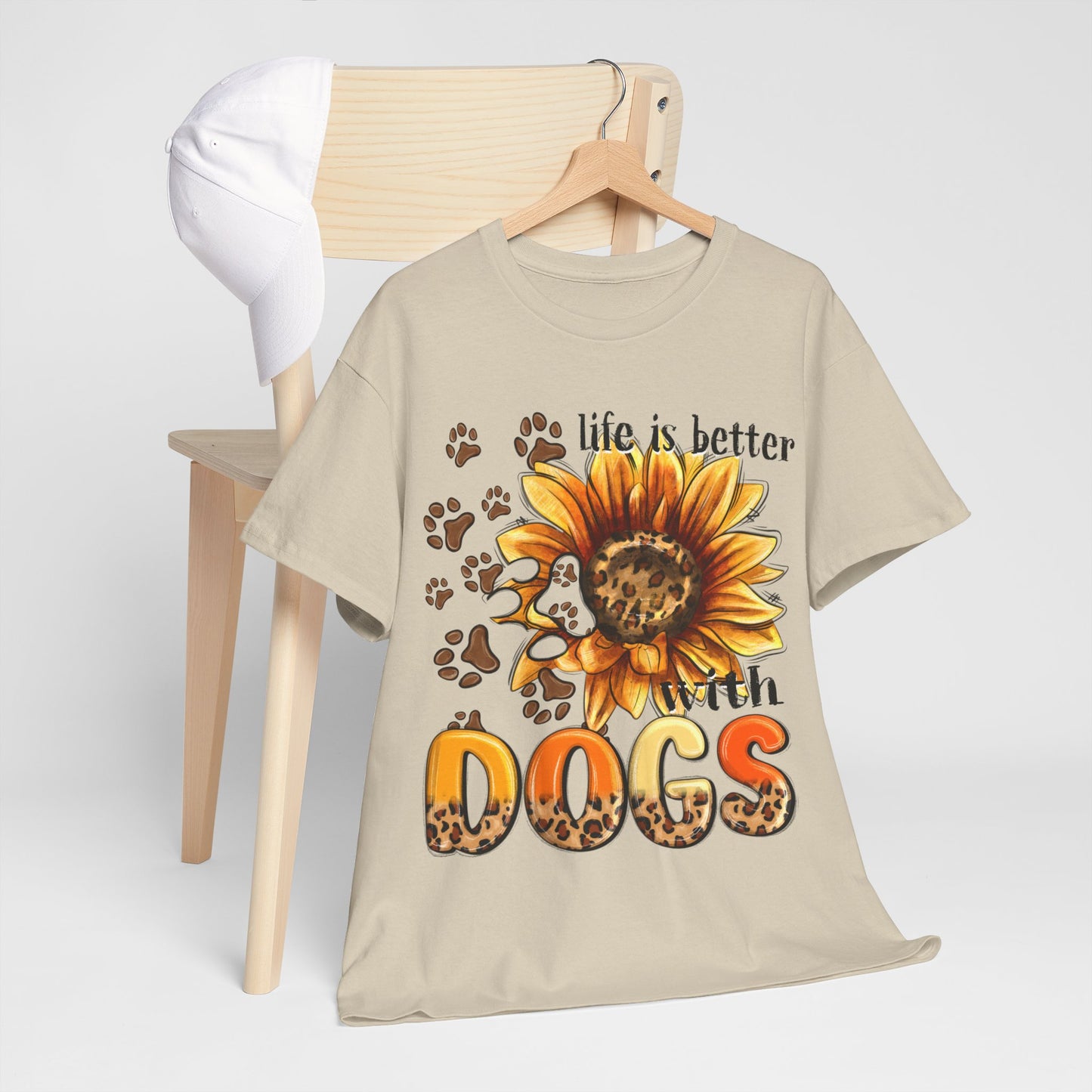 Life Is Better With Dogs Unisex Heavy Cotton Tee