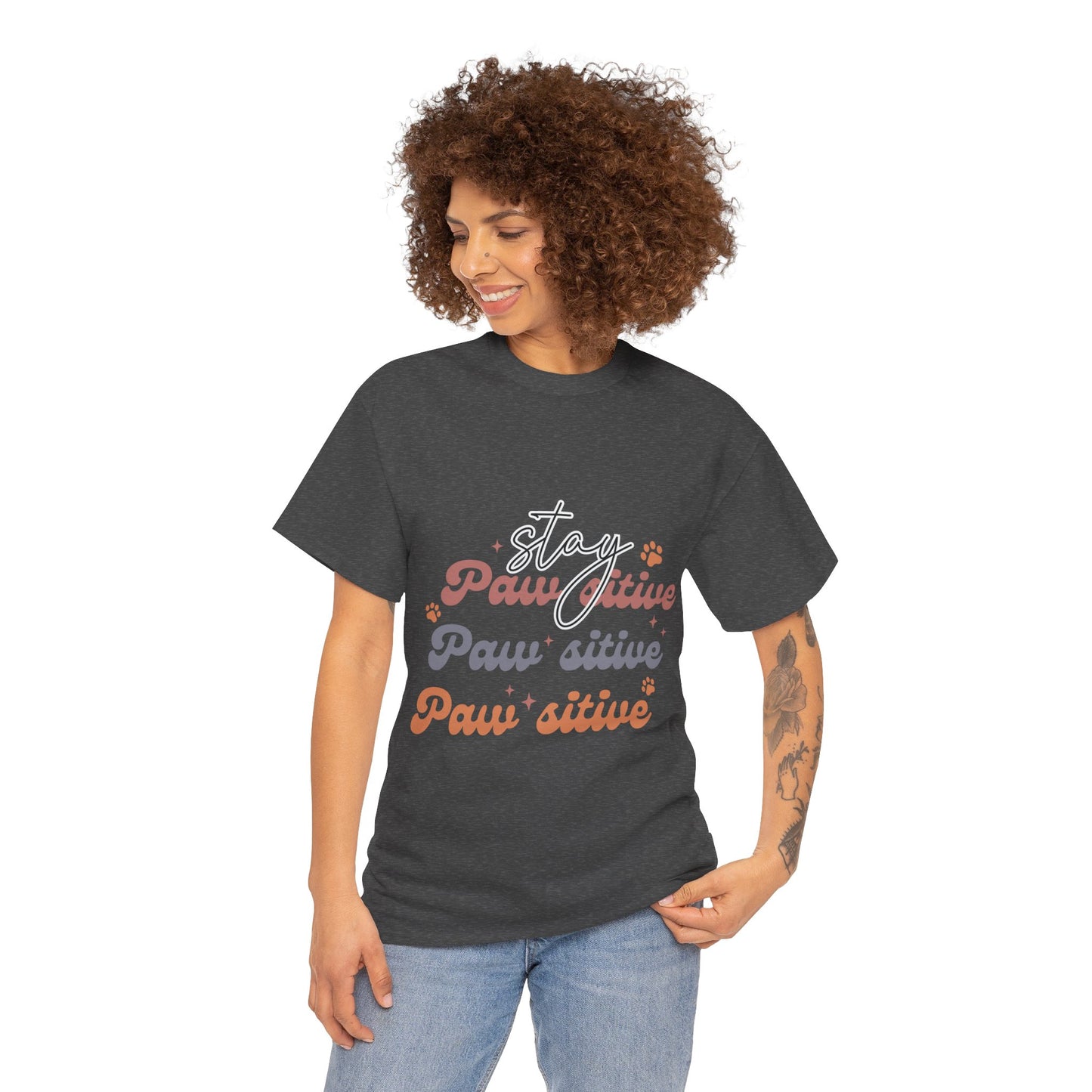 Stay Paw Sitive Unisex Heavy Cotton Tee