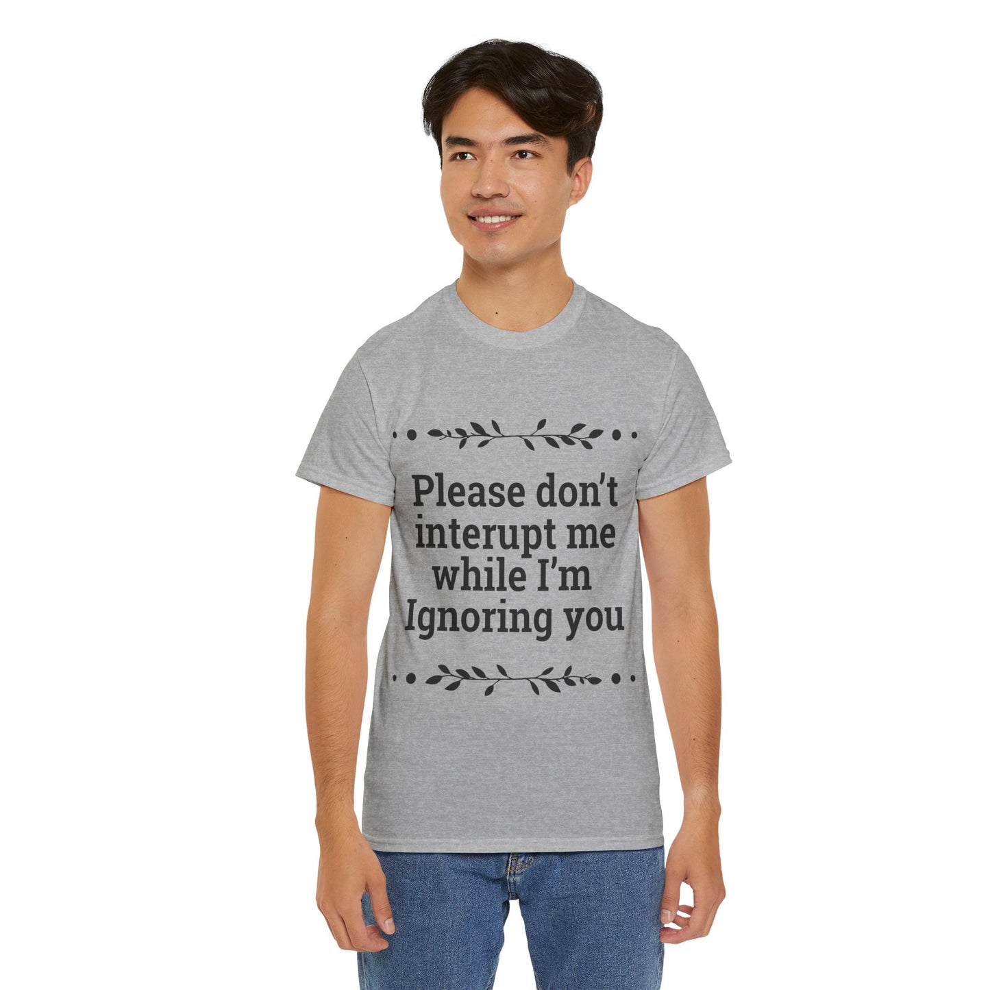 Please Don't Interrupt Me Unisex Heavy Cotton Tee