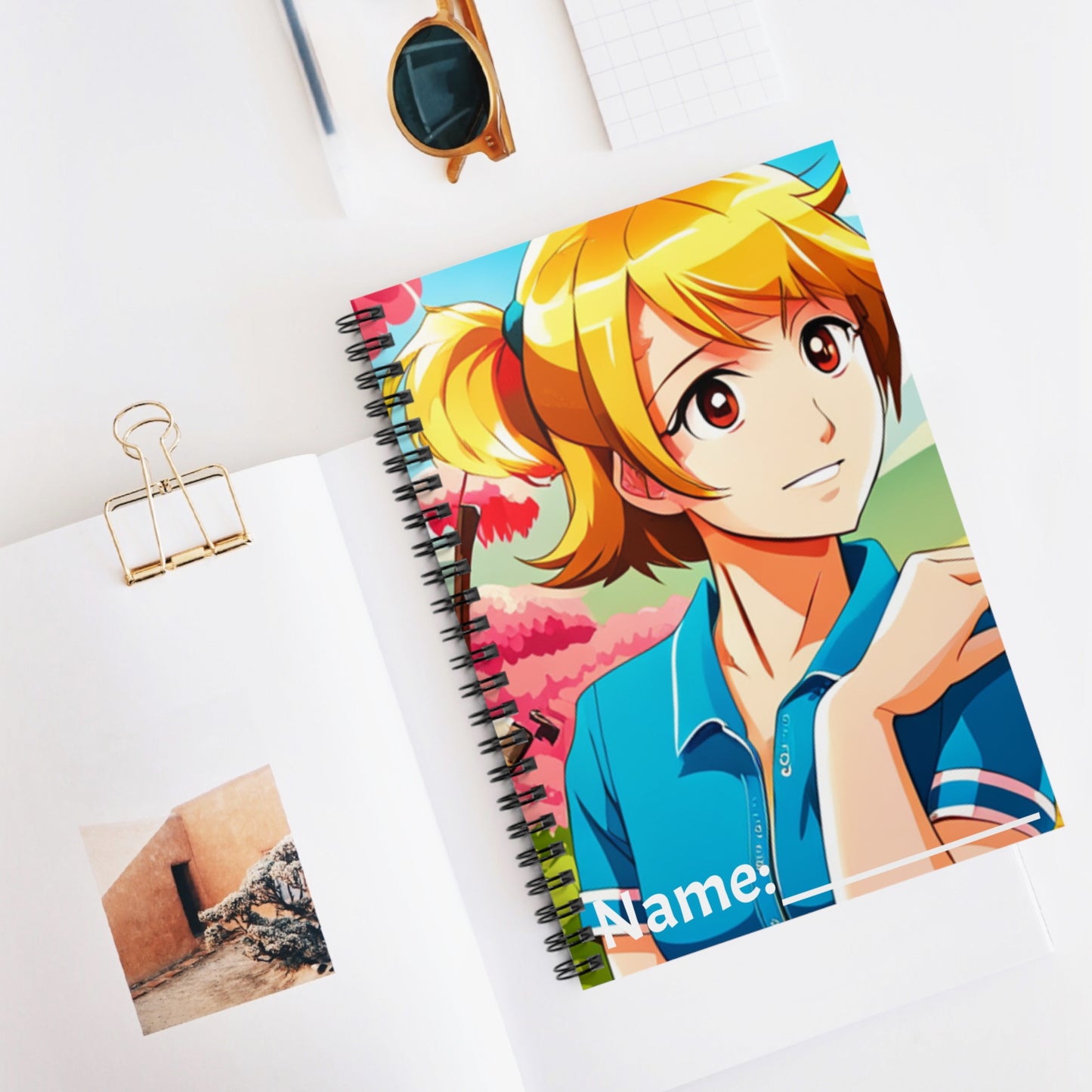 Anime Girl Spiral Notebook - Ruled Line