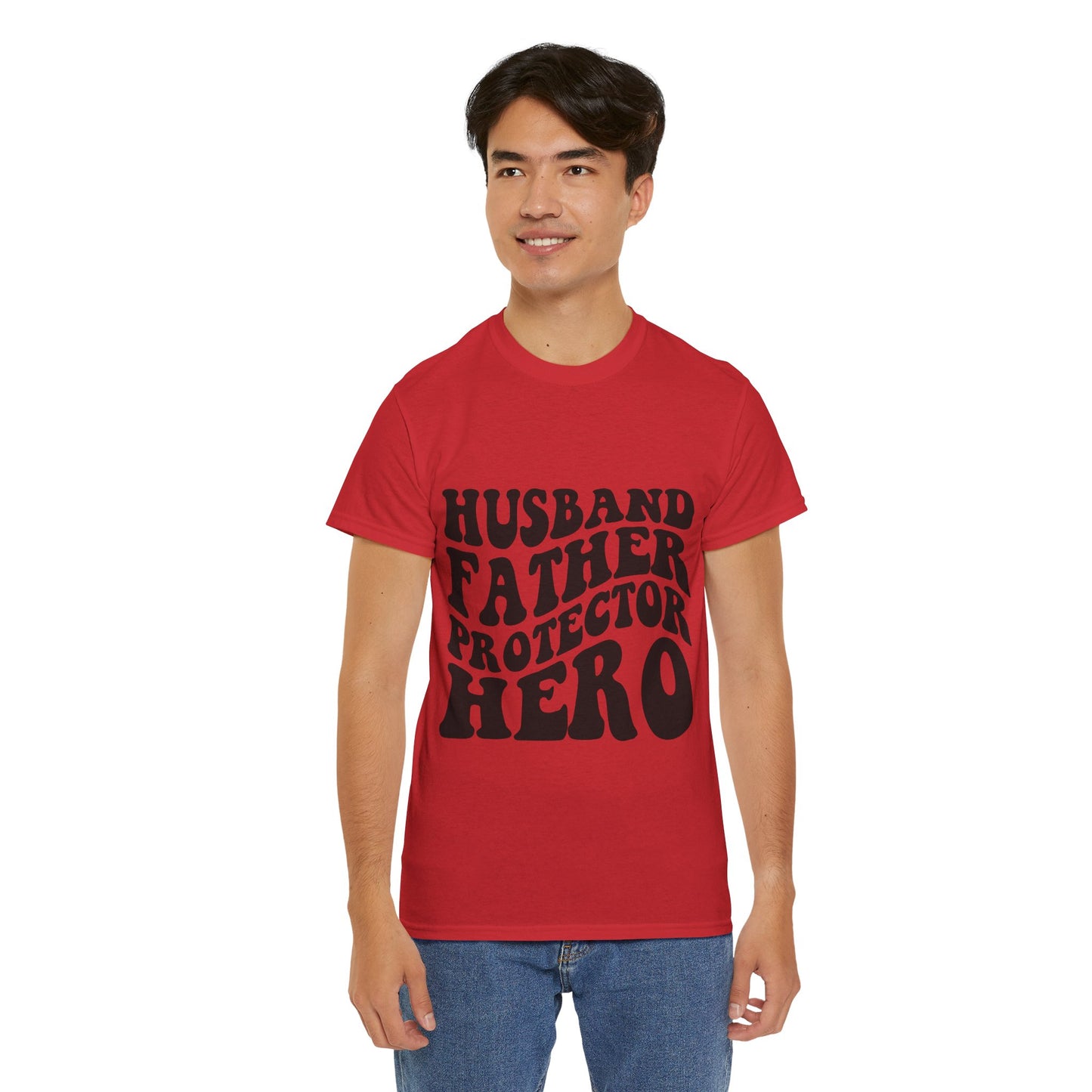 Husband Father Protector Hero Unisex Heavy Cotton Tee