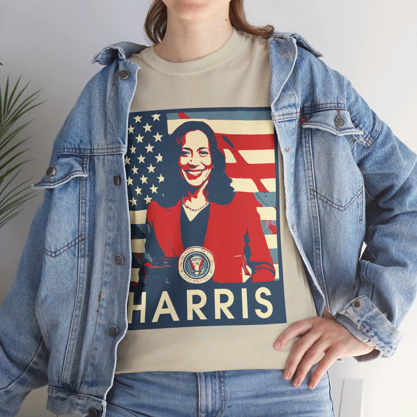 Kamala Harris American Flag Unisex Heavy Cotton Tee