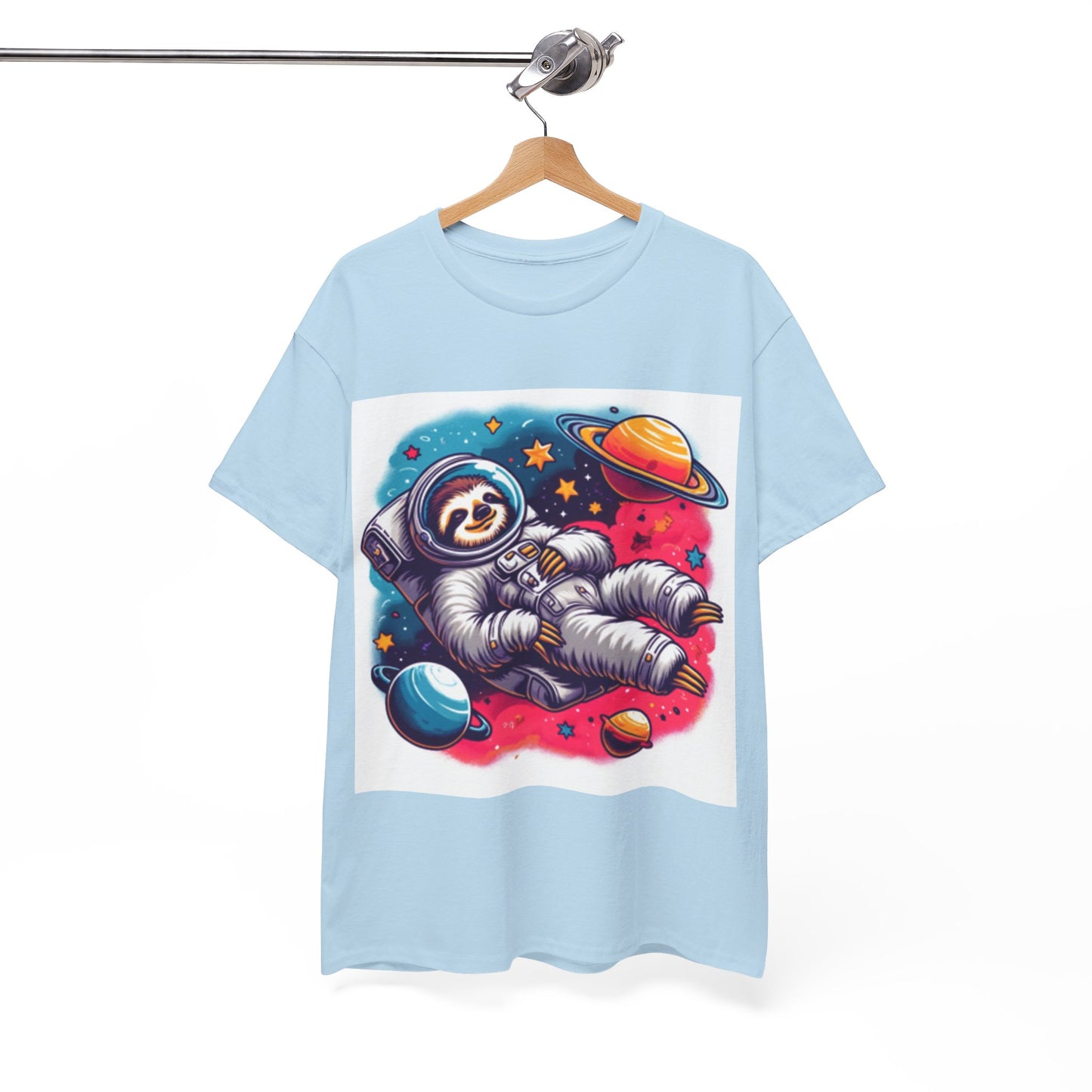 Sloth In Space Unisex Heavy Cotton Tee