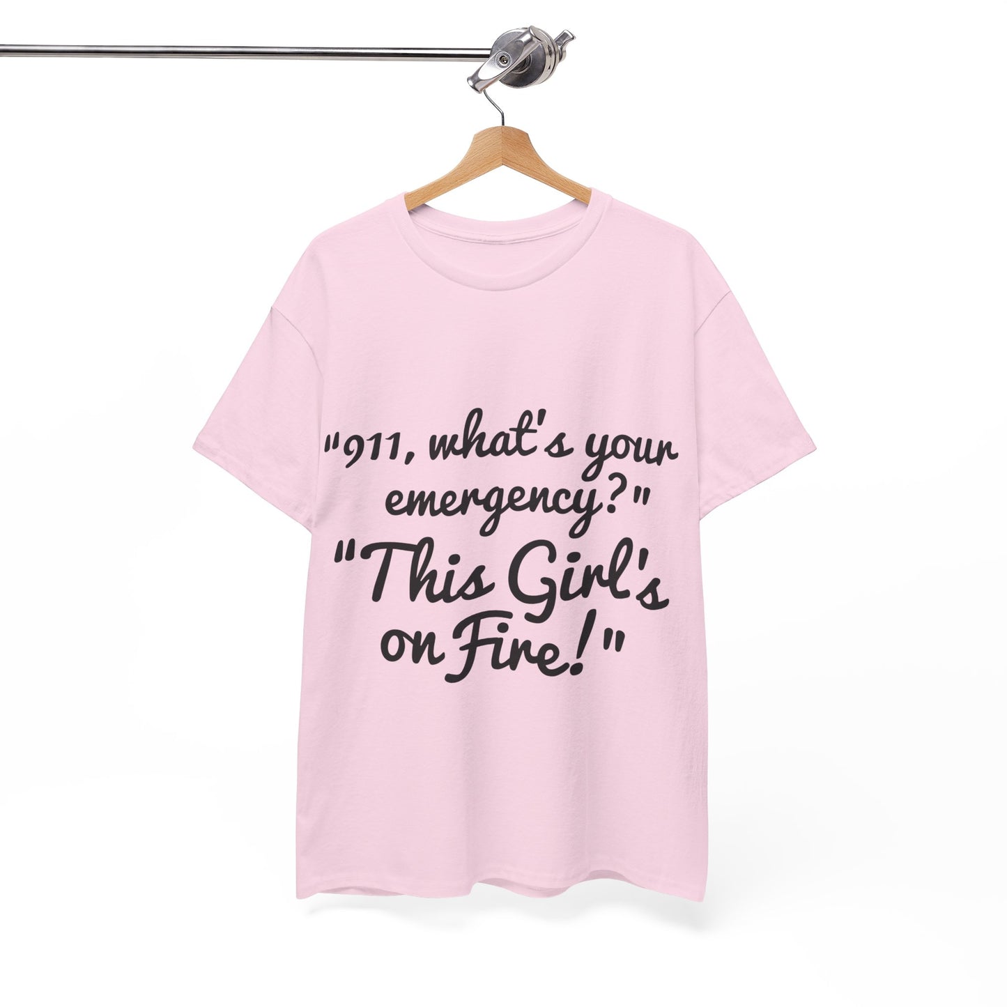 This Girl's On Fire Unisex Heavy Cotton Tee