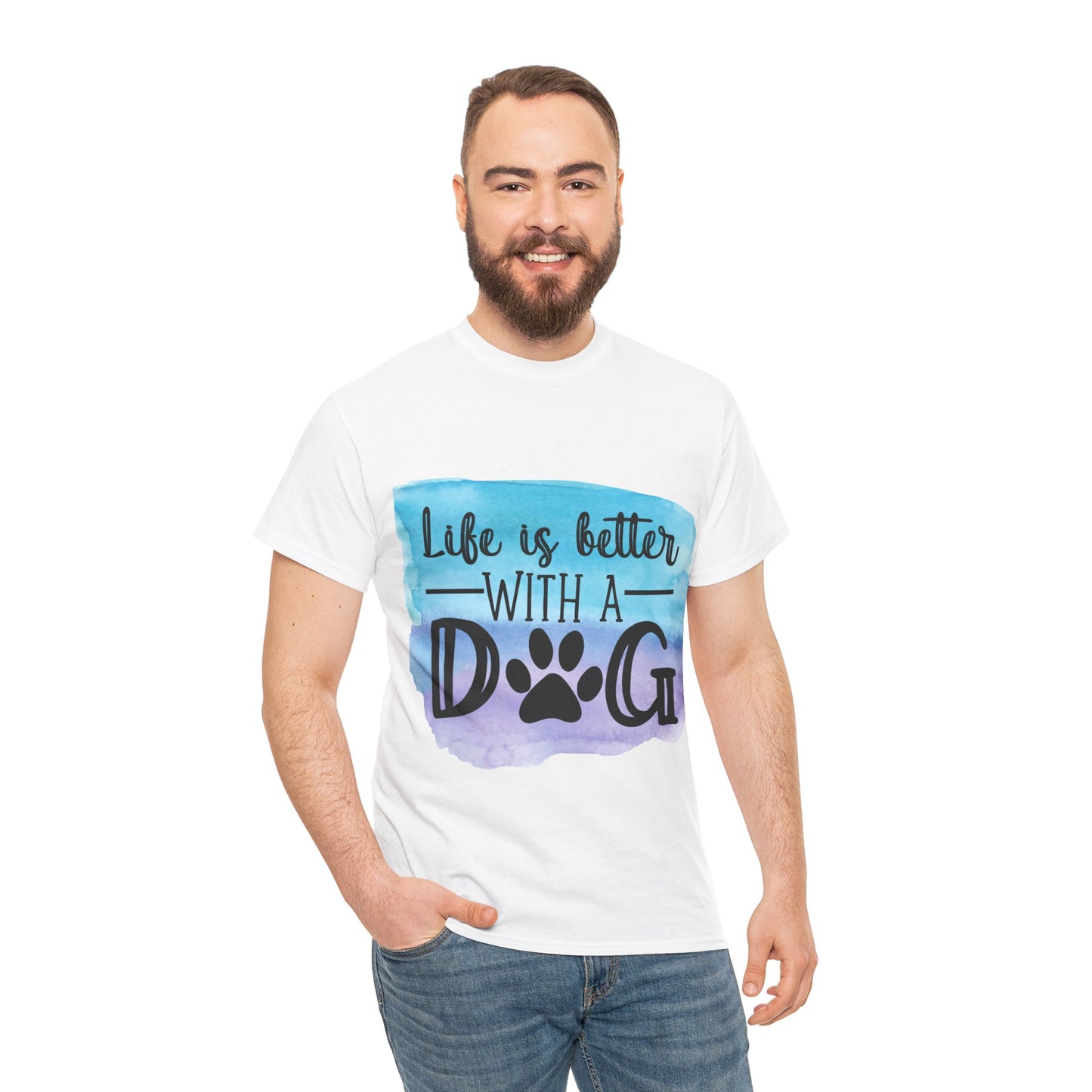 Life Is Better With A Dog Unisex Heavy Cotton Tee