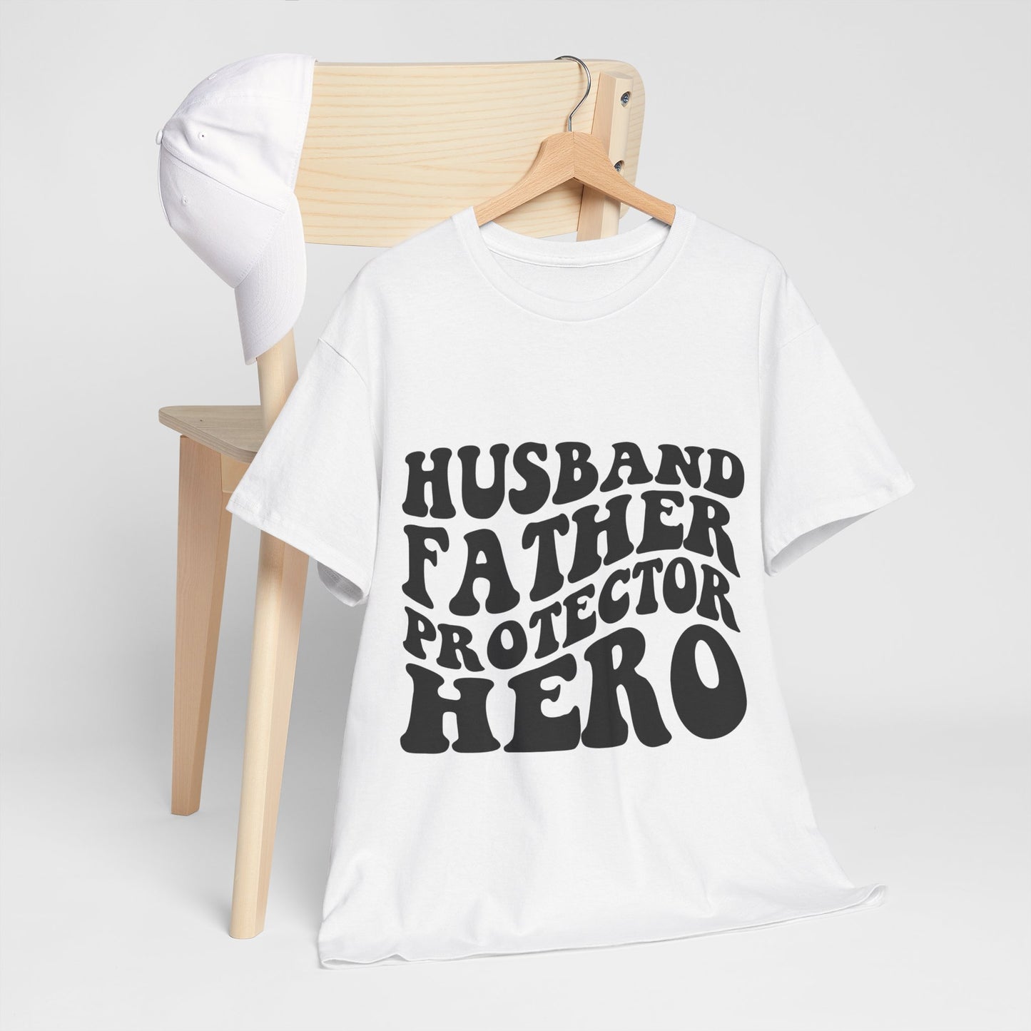 Husband Father Protector Hero Unisex Heavy Cotton Tee