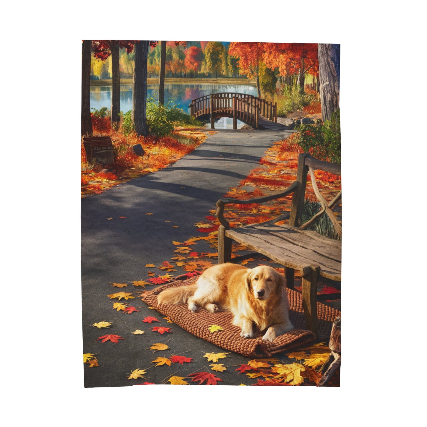 Autumn Puppy Velveteen Plush Blanket