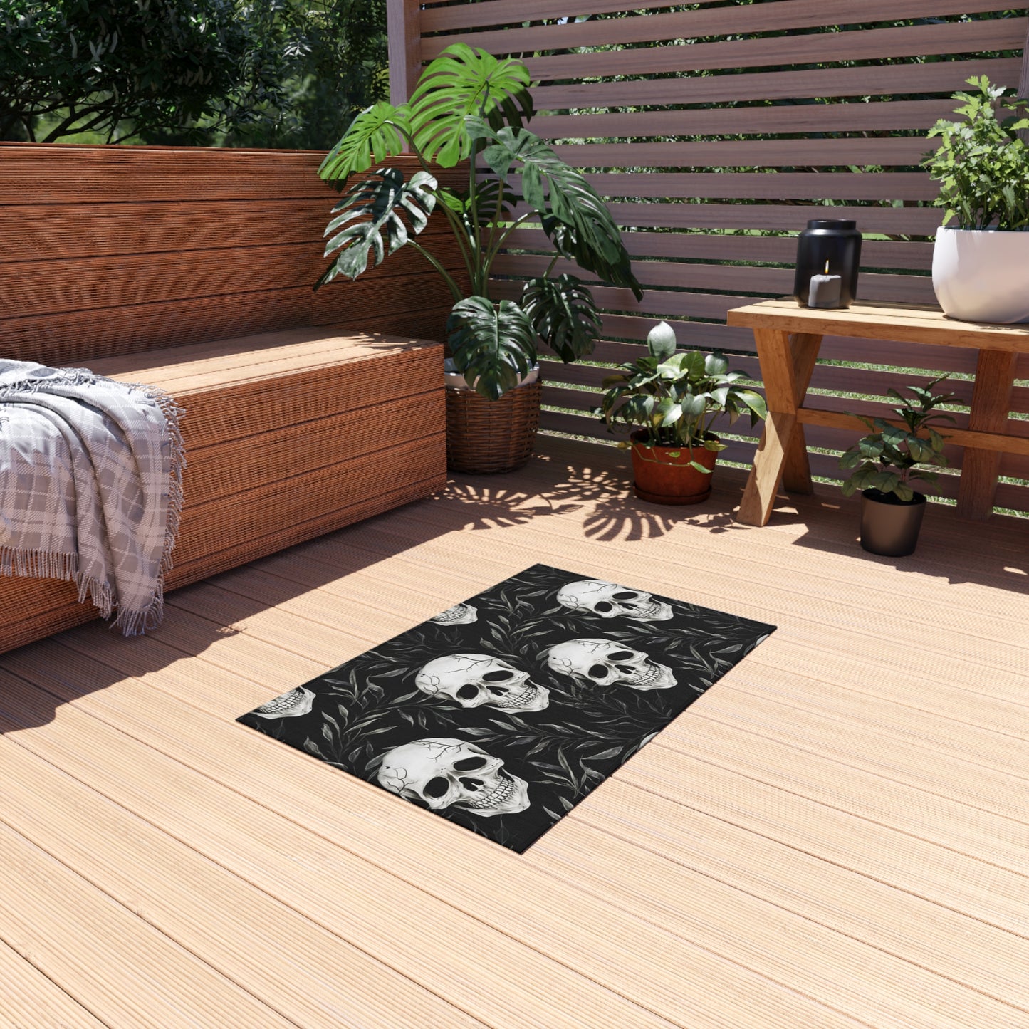 Halloween Skeleton Outdoor Rug