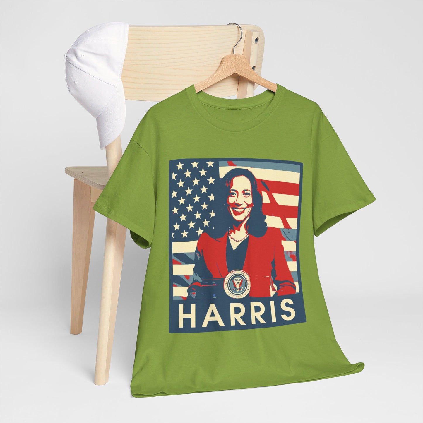 Kamala Harris American Flag Unisex Heavy Cotton Tee