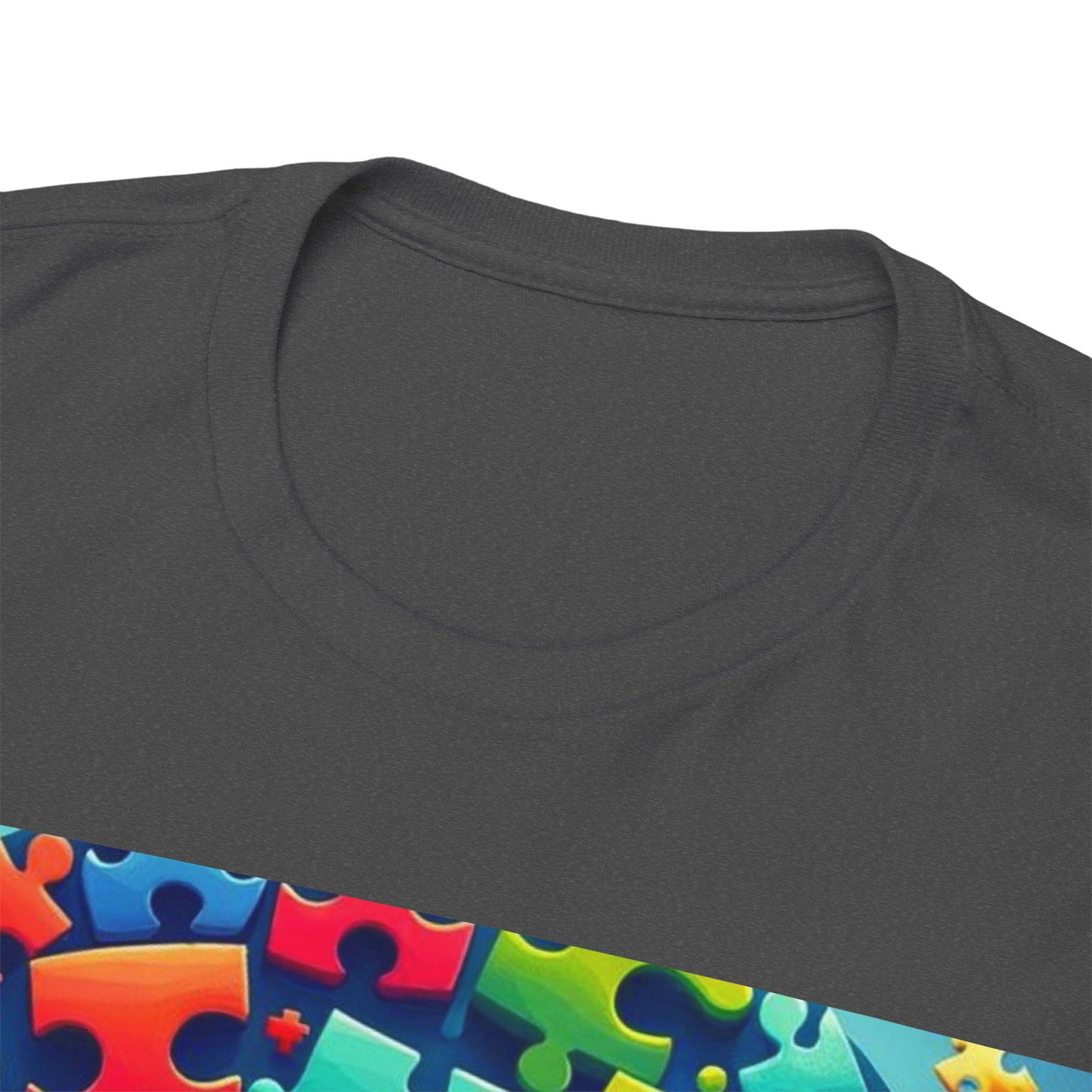 Puzzle Circle Autism Awareness Unisex Heavy Cotton Tee