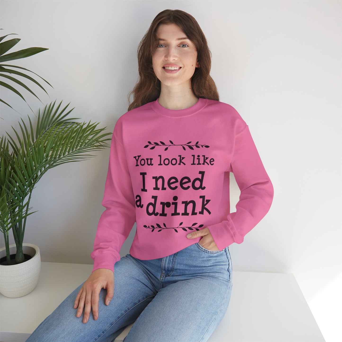 You Look Like I Need A Drink Unisex Heavy Blend™ Crewneck Sweatshirt