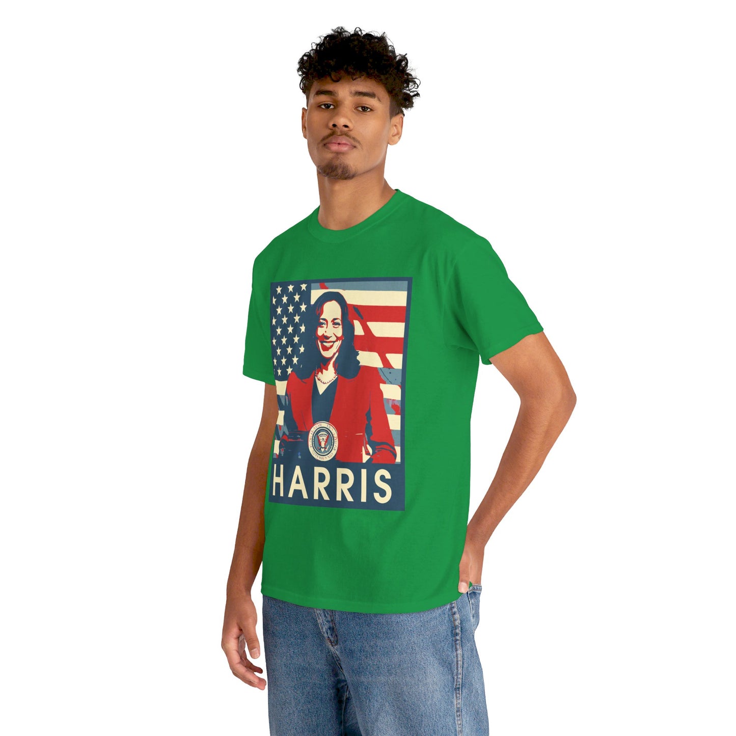 Kamala Harris American Flag Unisex Heavy Cotton Tee