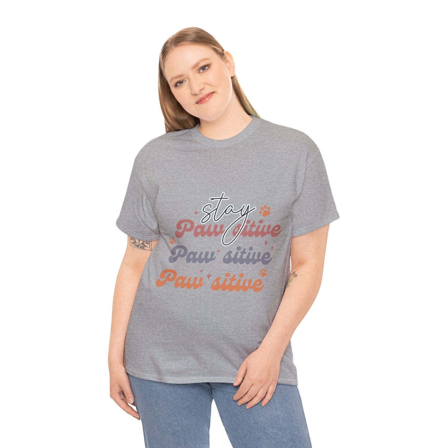 Stay Paw Sitive Unisex Heavy Cotton Tee