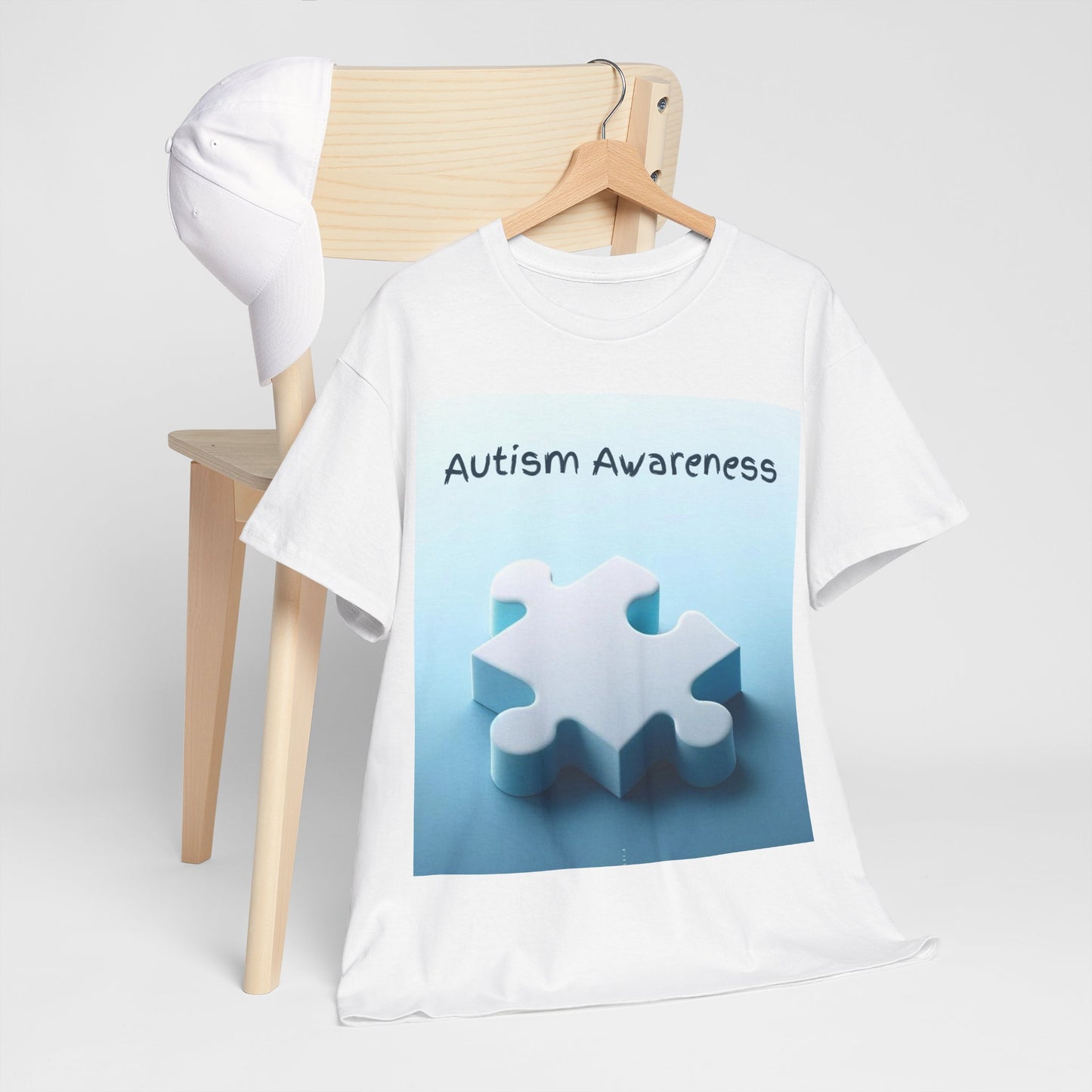 Autism Awareness Puzzle Piece Unisex Heavy Cotton Tee