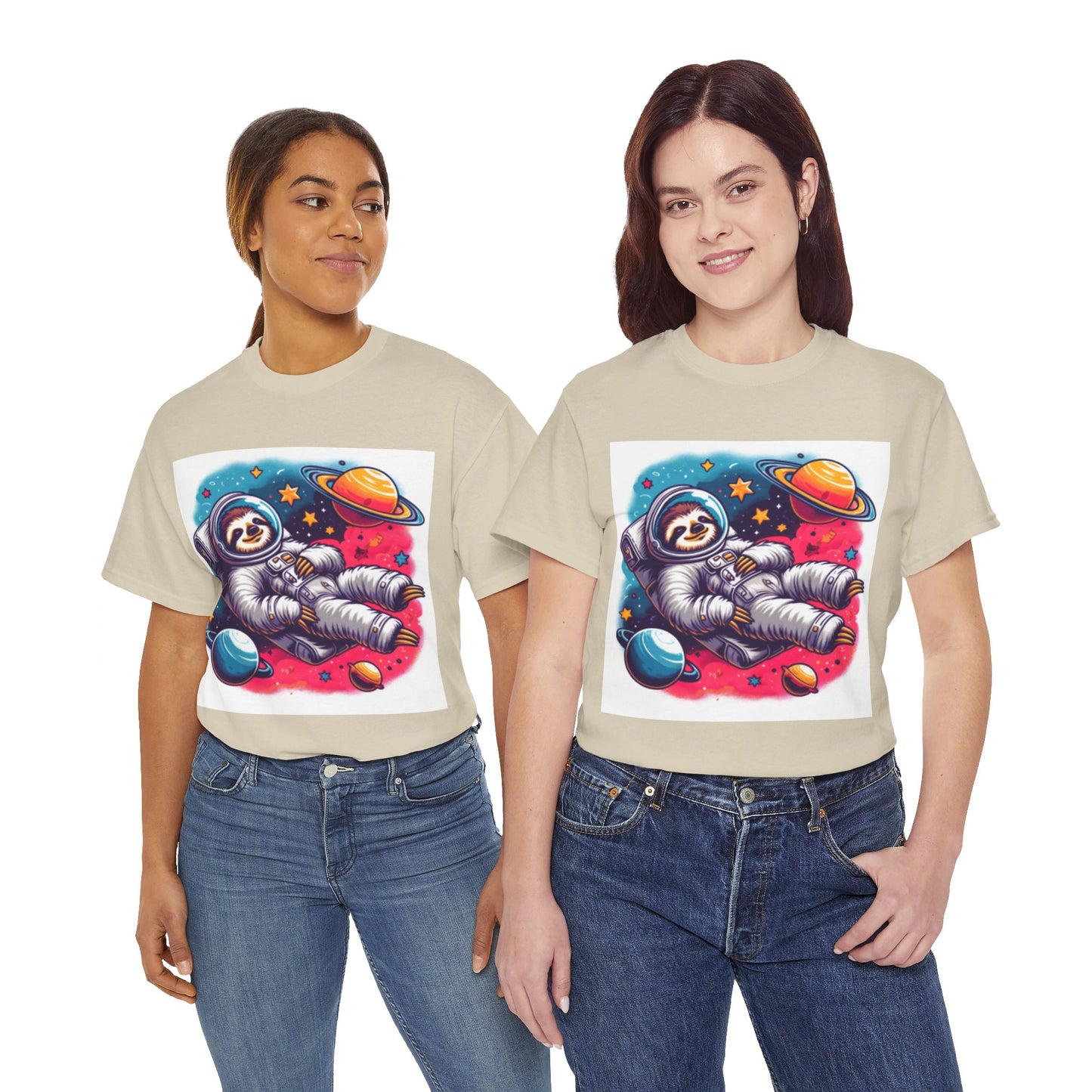 Sloth In Space Unisex Heavy Cotton Tee