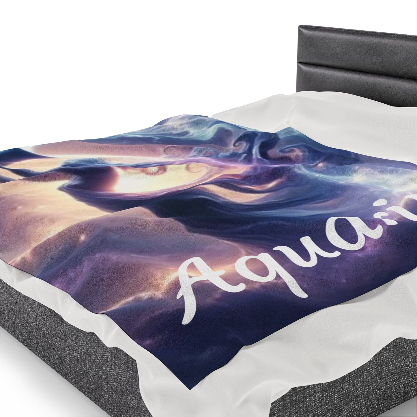 Aquarius Zodiac Sign Velveteen Plush Blanket