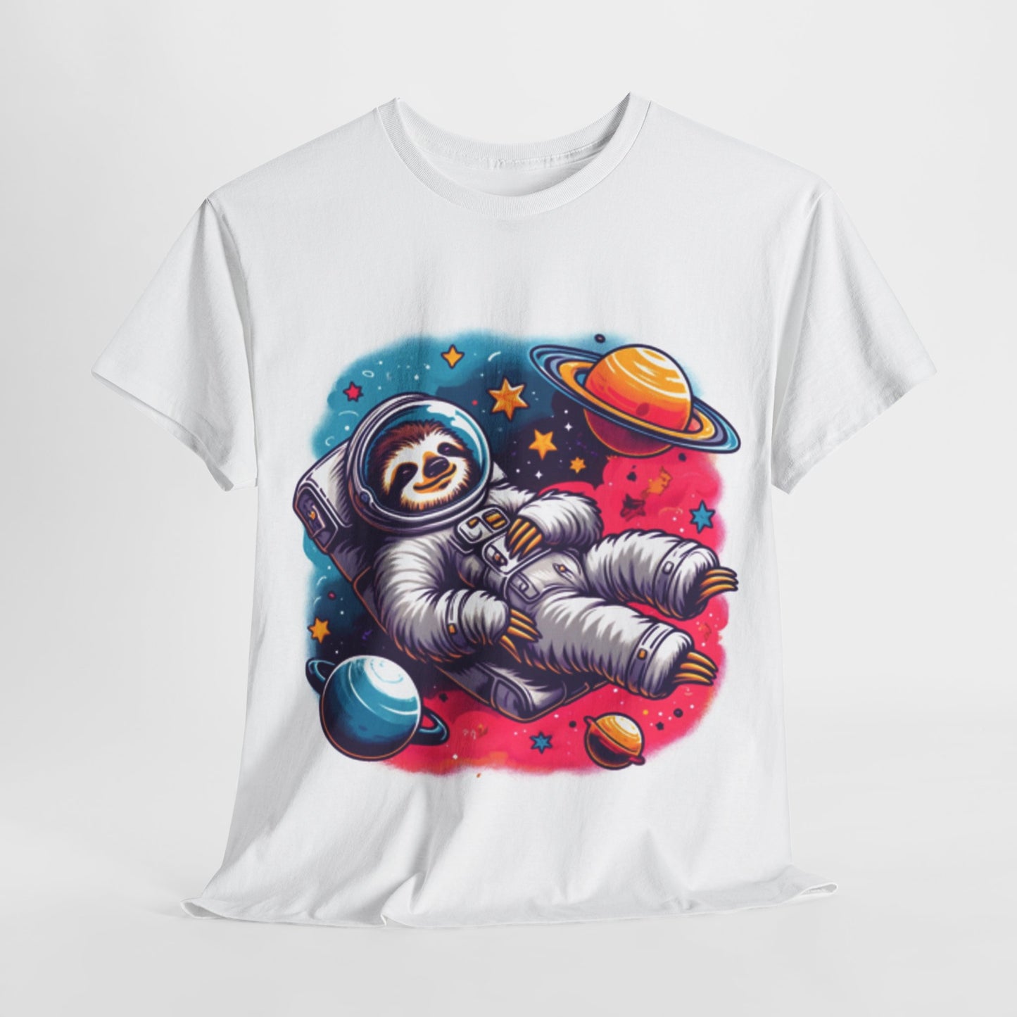 Sloth In Space Unisex Heavy Cotton Tee