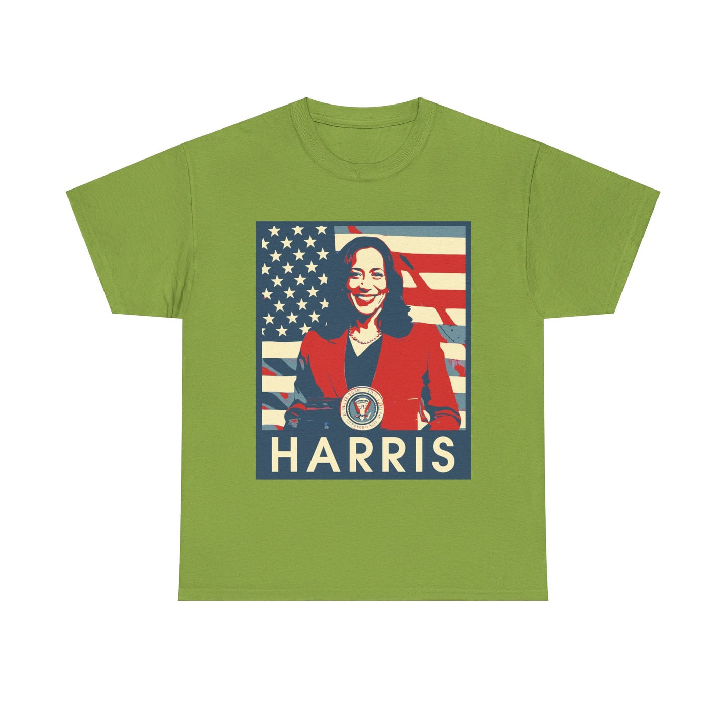 Kamala Harris American Flag Unisex Heavy Cotton Tee