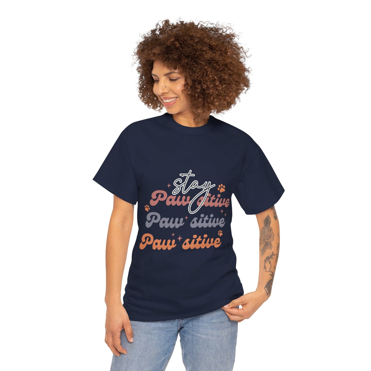 Stay Paw Sitive Unisex Heavy Cotton Tee