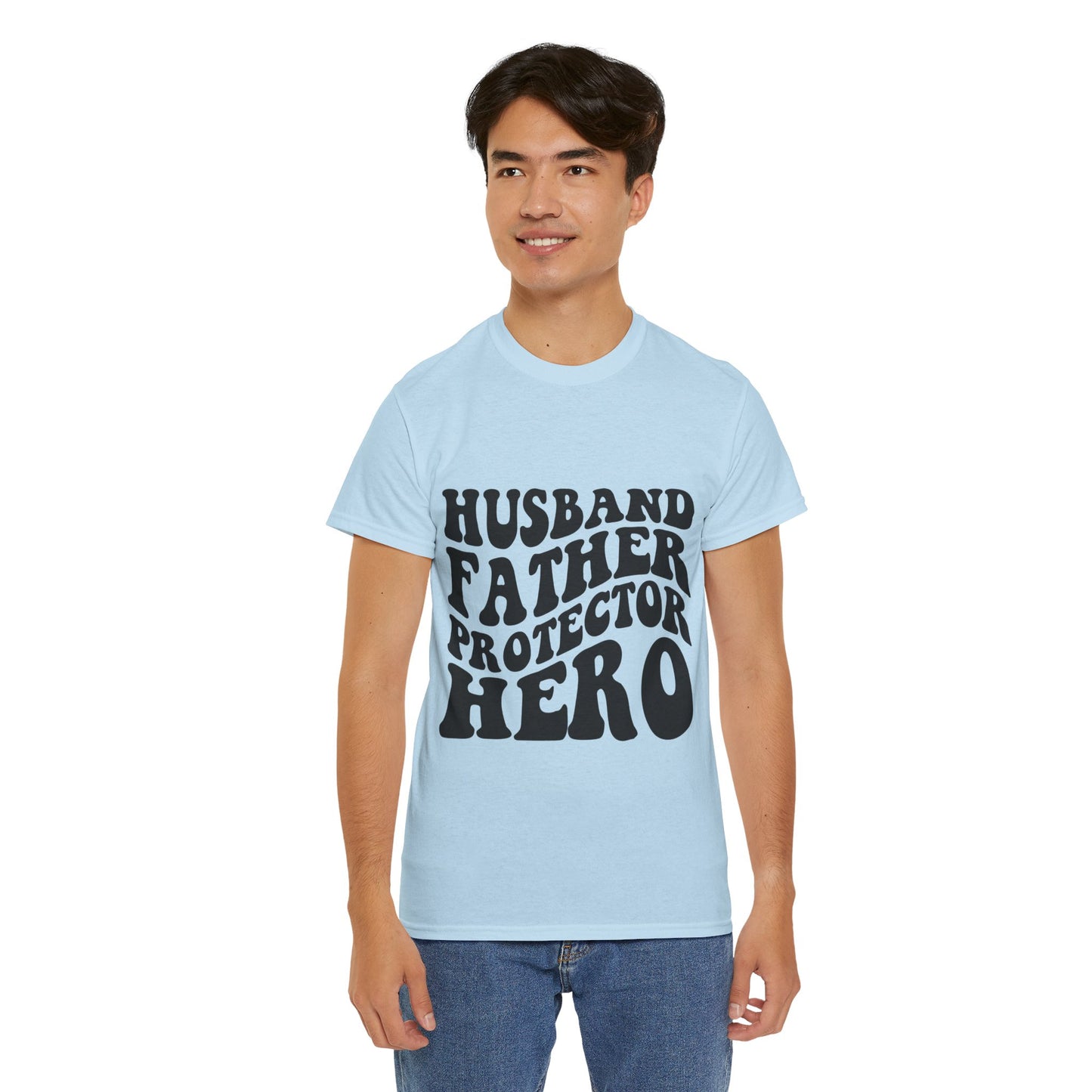 Husband Father Protector Hero Unisex Heavy Cotton Tee