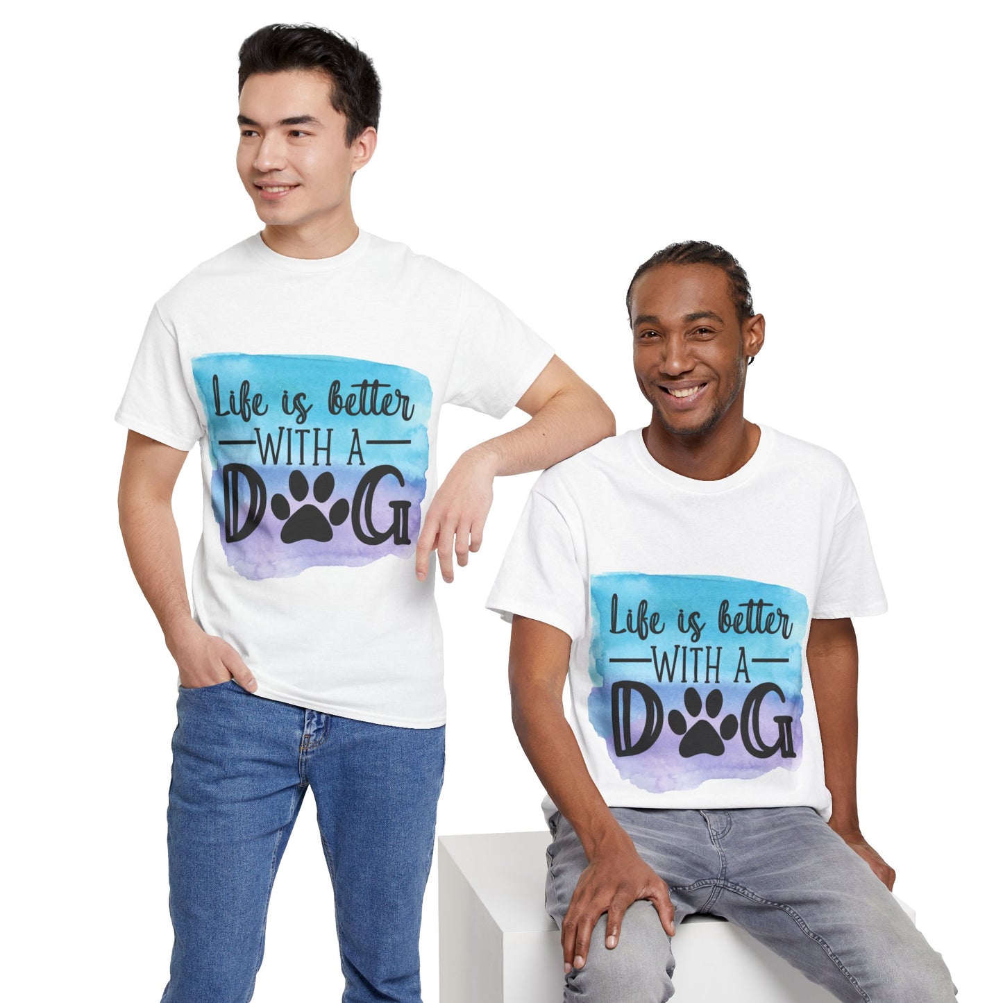 Life Is Better With A Dog Unisex Heavy Cotton Tee