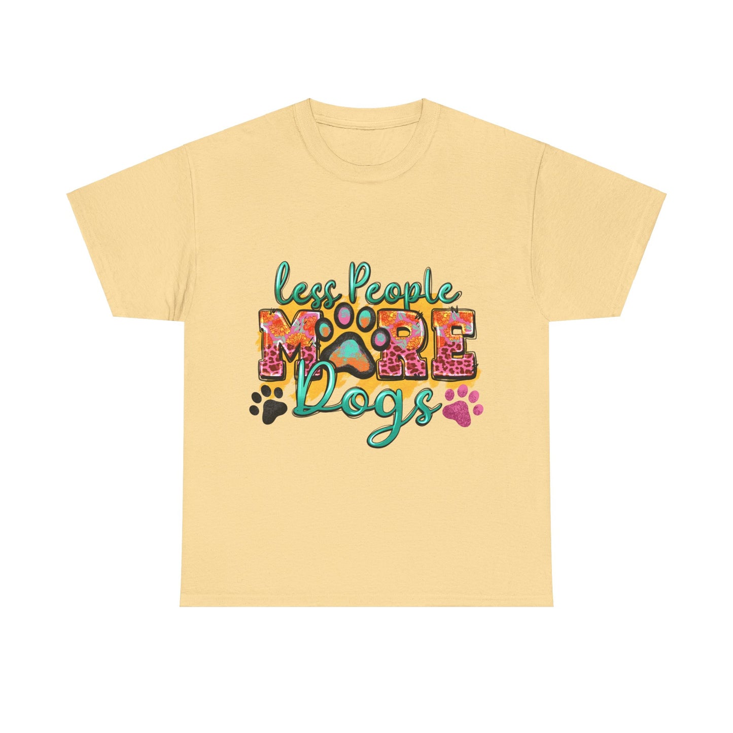 Less People More Dogs Unisex Heavy Cotton Tee