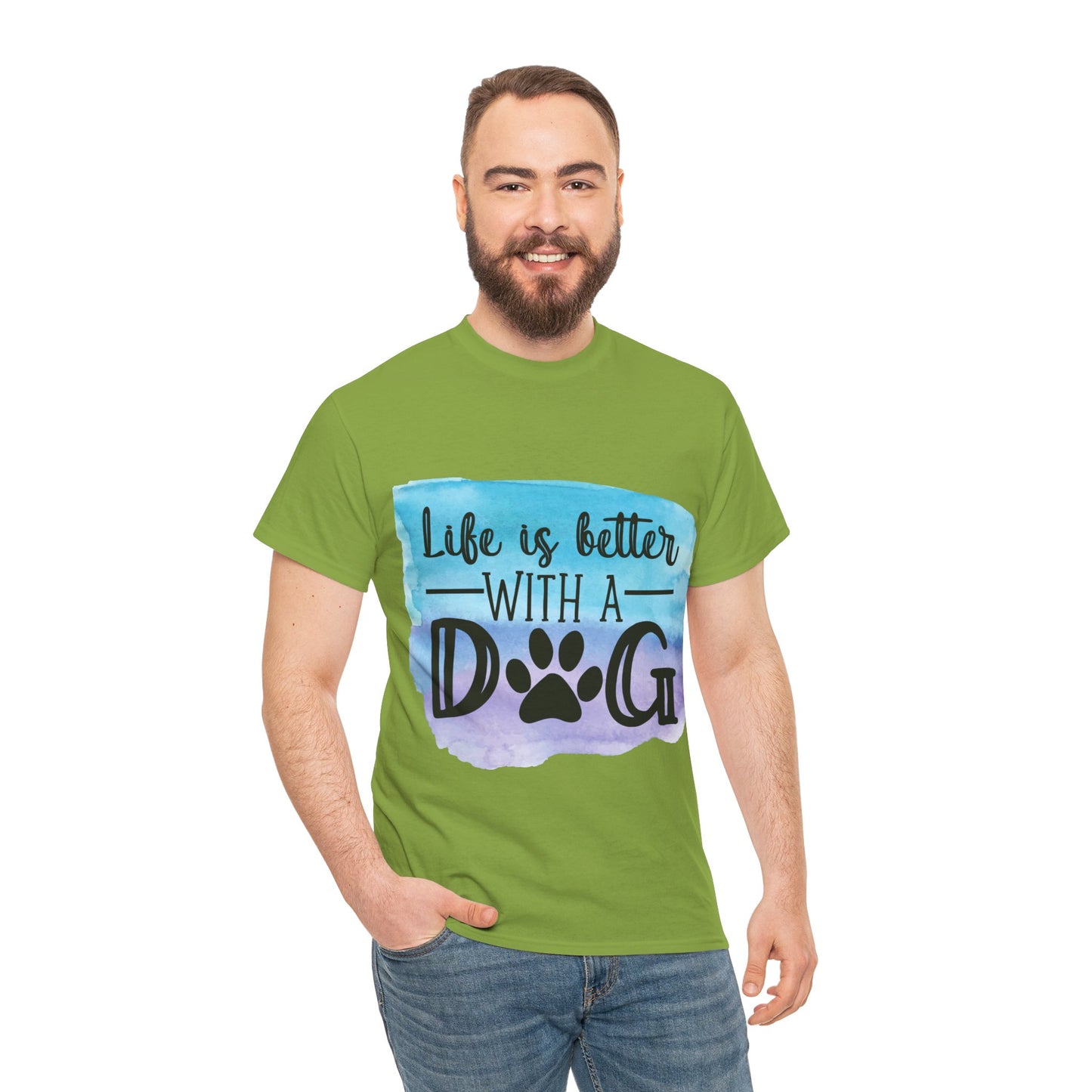 Life Is Better With A Dog Unisex Heavy Cotton Tee