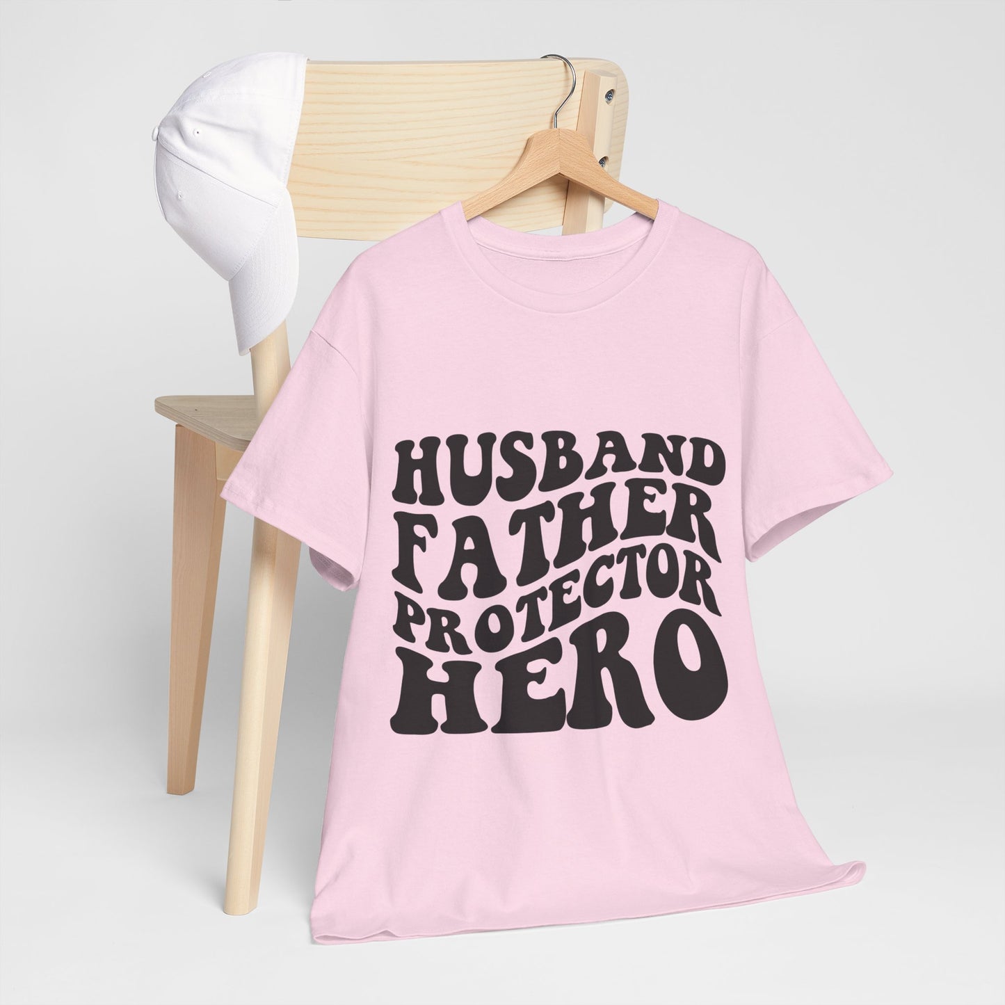 Husband Father Protector Hero Unisex Heavy Cotton Tee