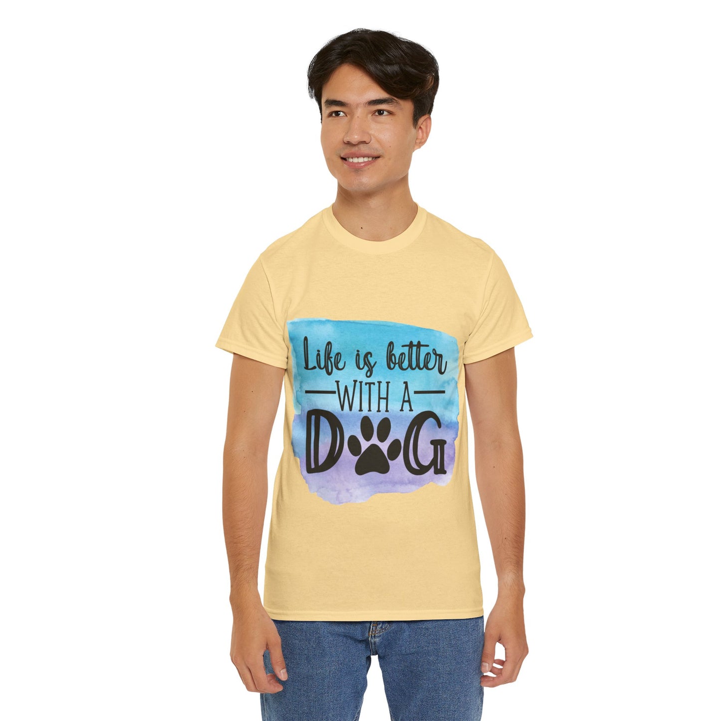 Life Is Better With A Dog Unisex Heavy Cotton Tee