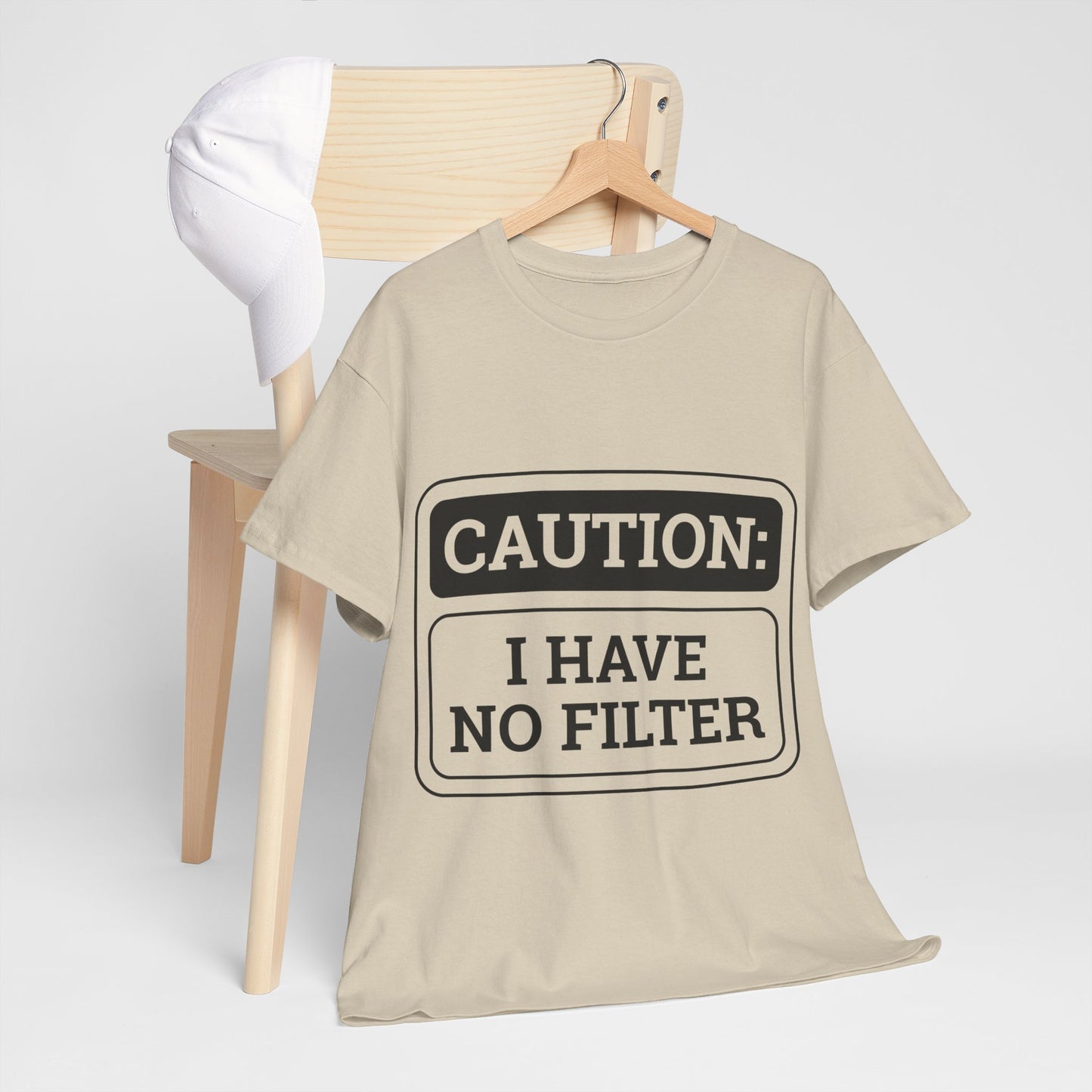 Caution I Have No Filter Unisex Heavy Cotton Tee