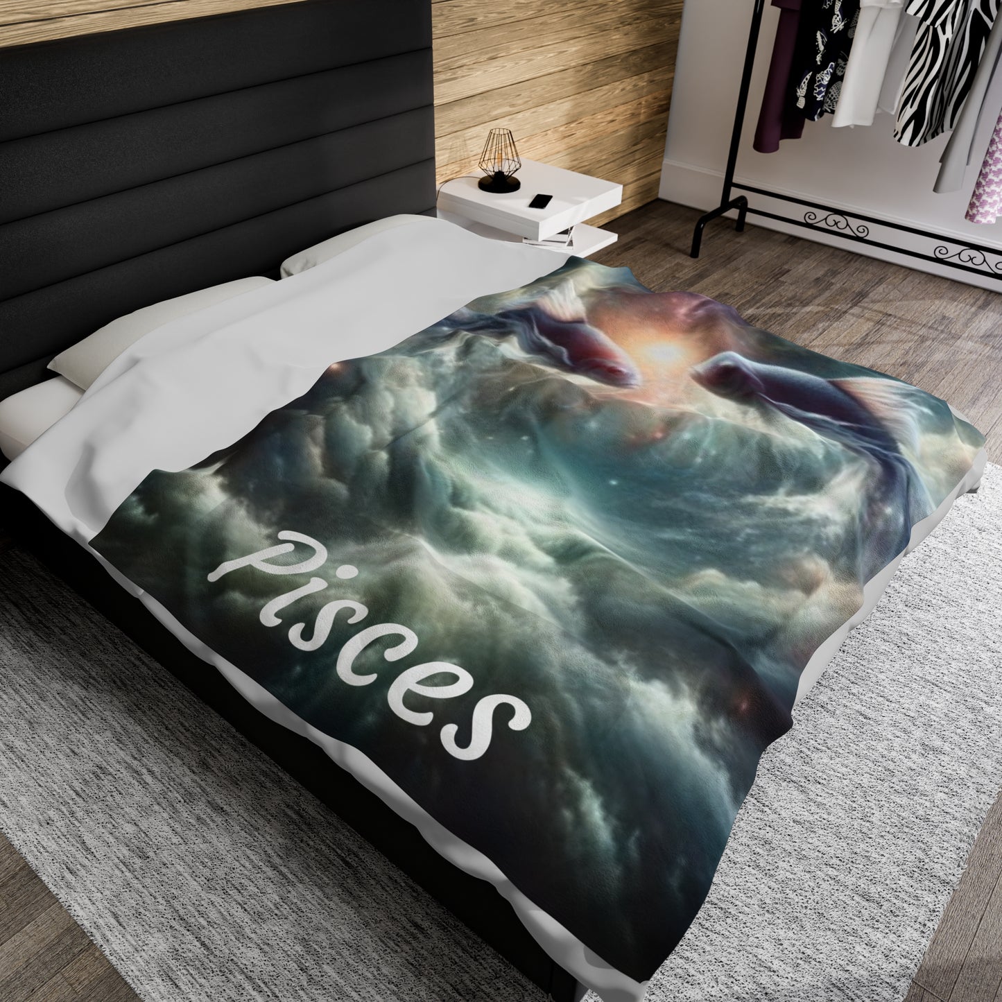 Pisces Zodiac Sign Velveteen Plush Blanket