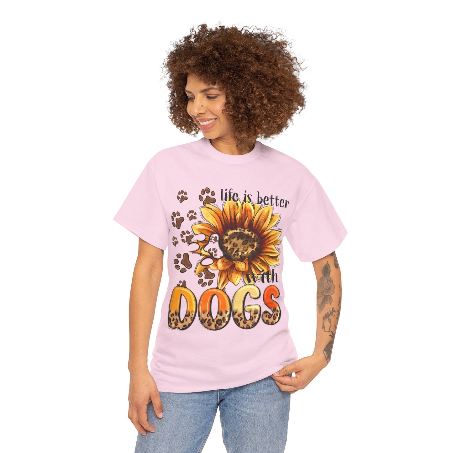 Life Is Better With Dogs Unisex Heavy Cotton Tee