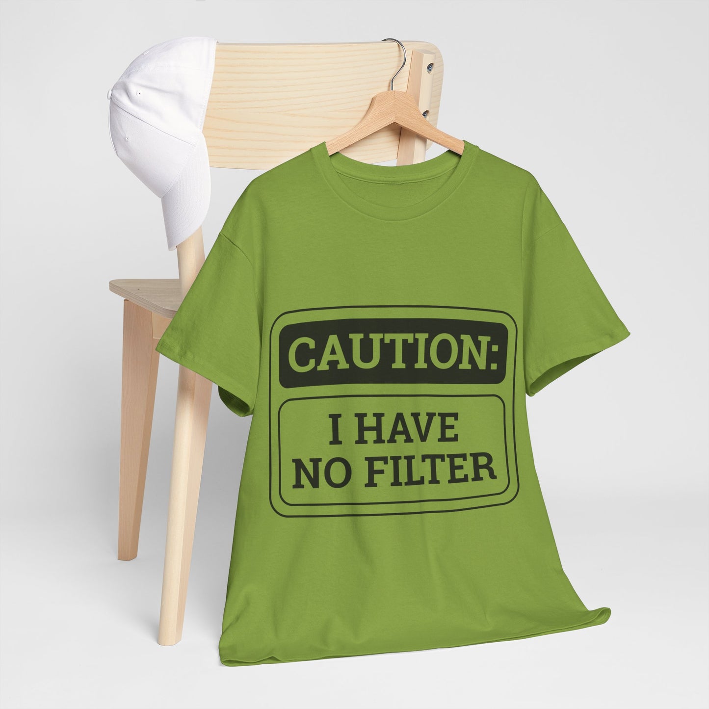 Caution I Have No Filter Unisex Heavy Cotton Tee