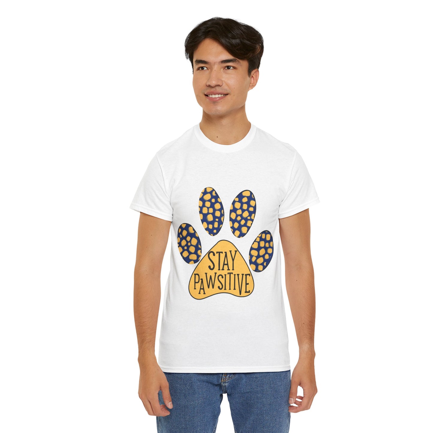 Stay Pawsitive Unisex Heavy Cotton Tee