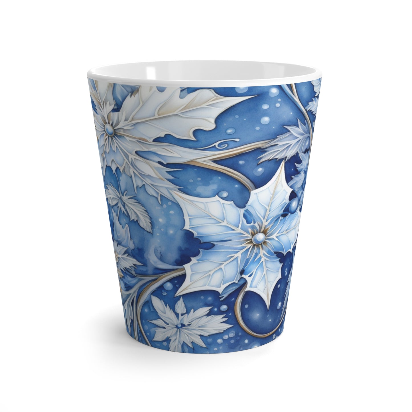 Blue Leaf Latte Mug