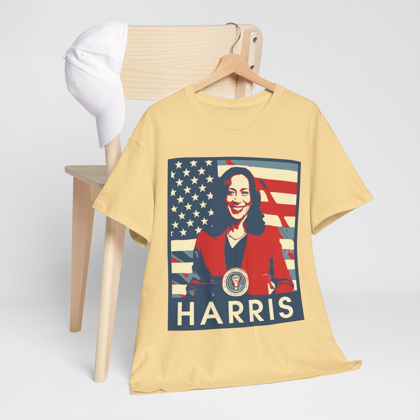 Kamala Harris American Flag Unisex Heavy Cotton Tee