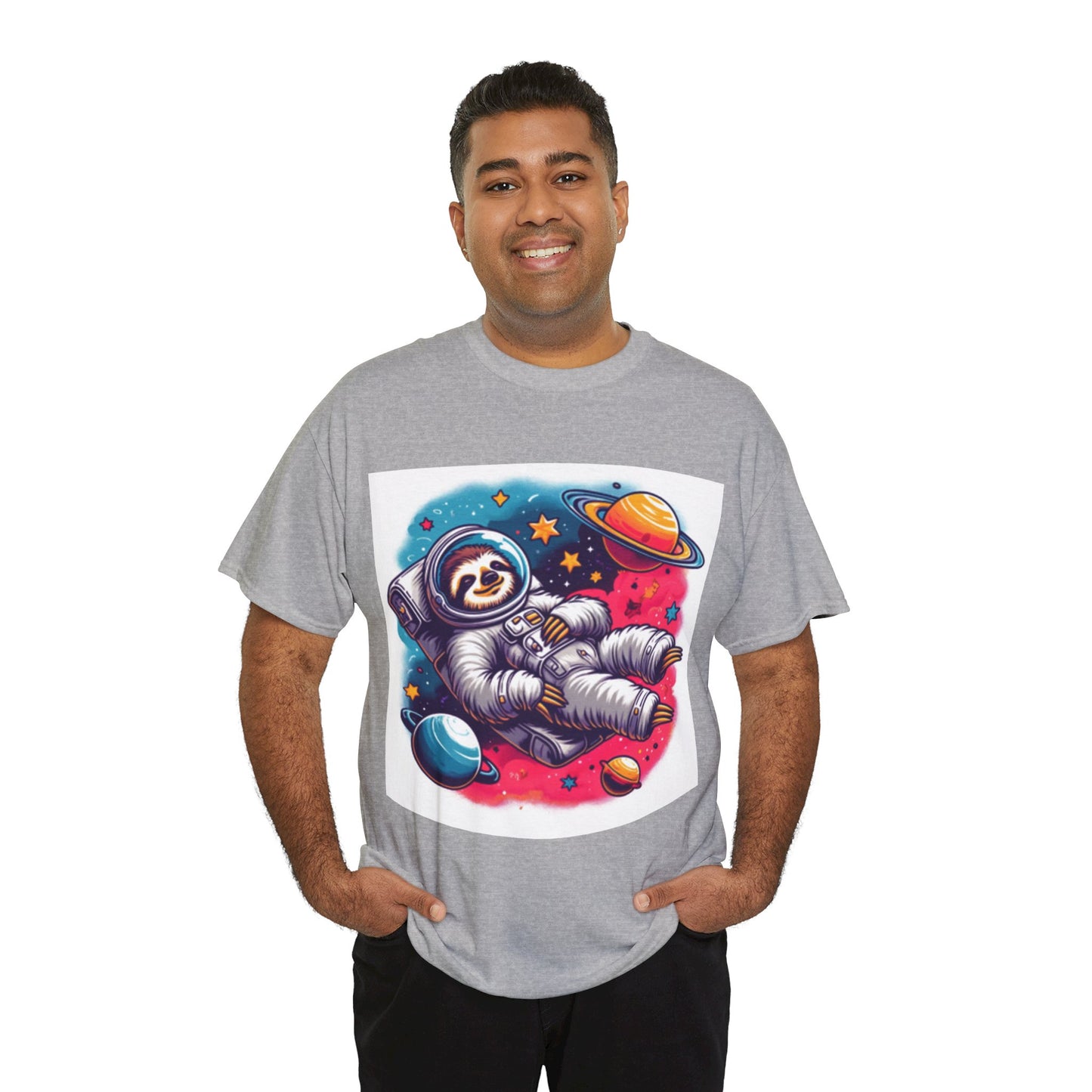 Sloth In Space Unisex Heavy Cotton Tee