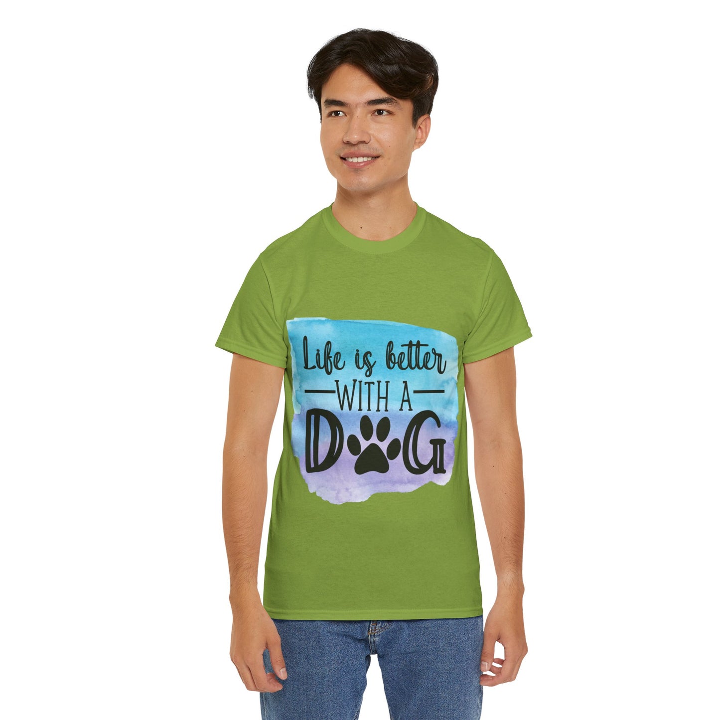 Life Is Better With A Dog Unisex Heavy Cotton Tee