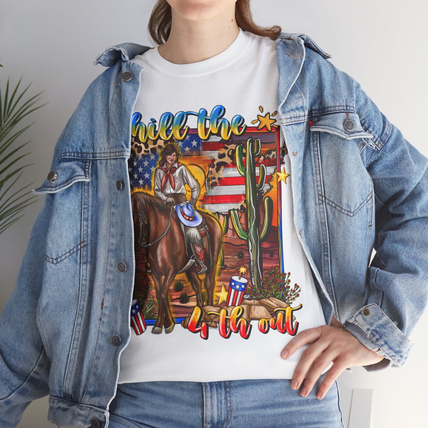 Cowgirl 4th of July Unisex Heavy Cotton Tee