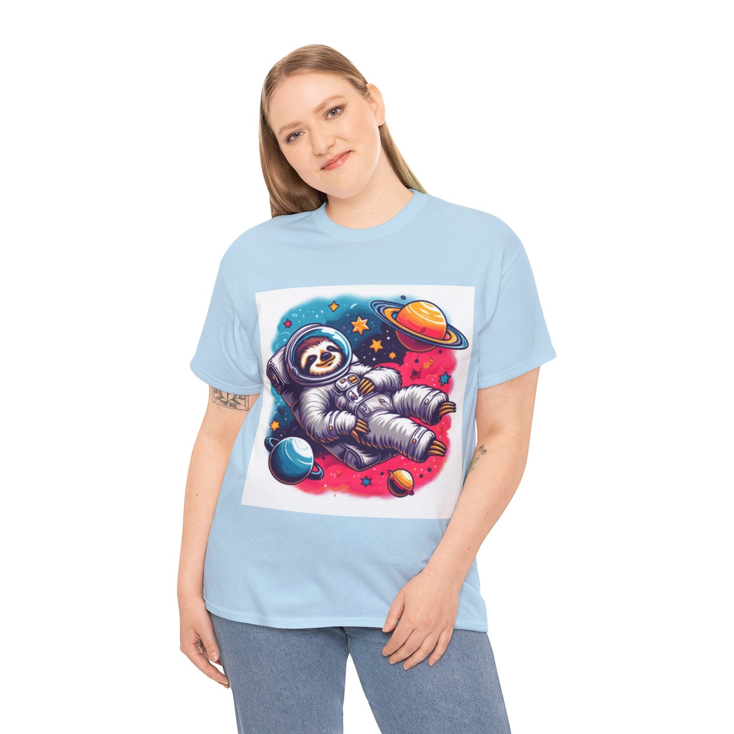 Sloth In Space Unisex Heavy Cotton Tee