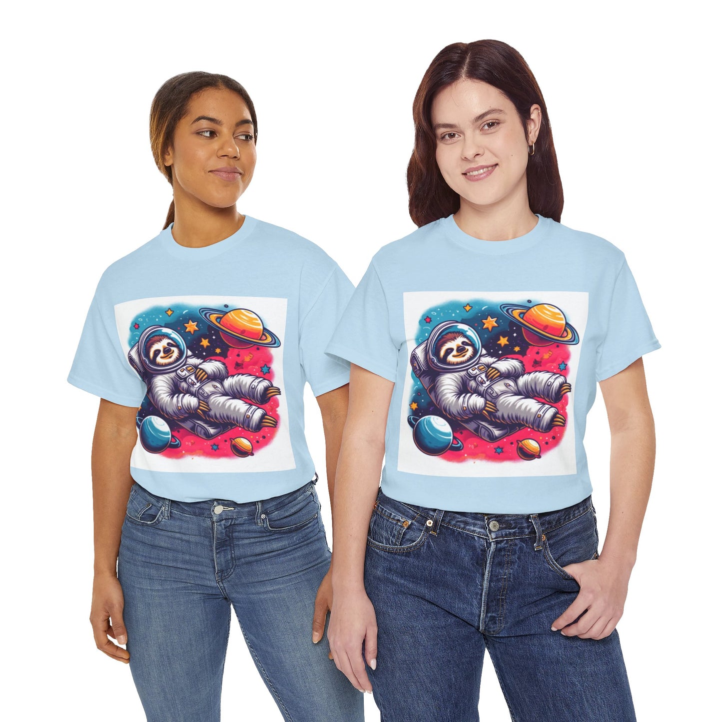 Sloth In Space Unisex Heavy Cotton Tee