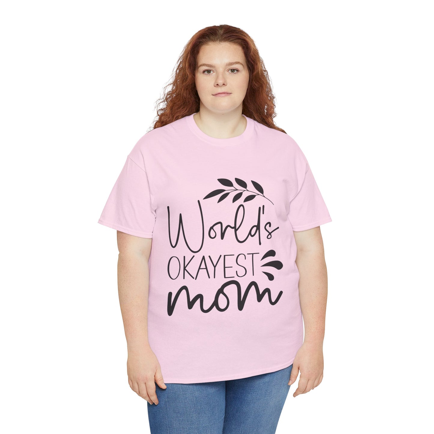 World's Okayest Mom Unisex Heavy Cotton Tee