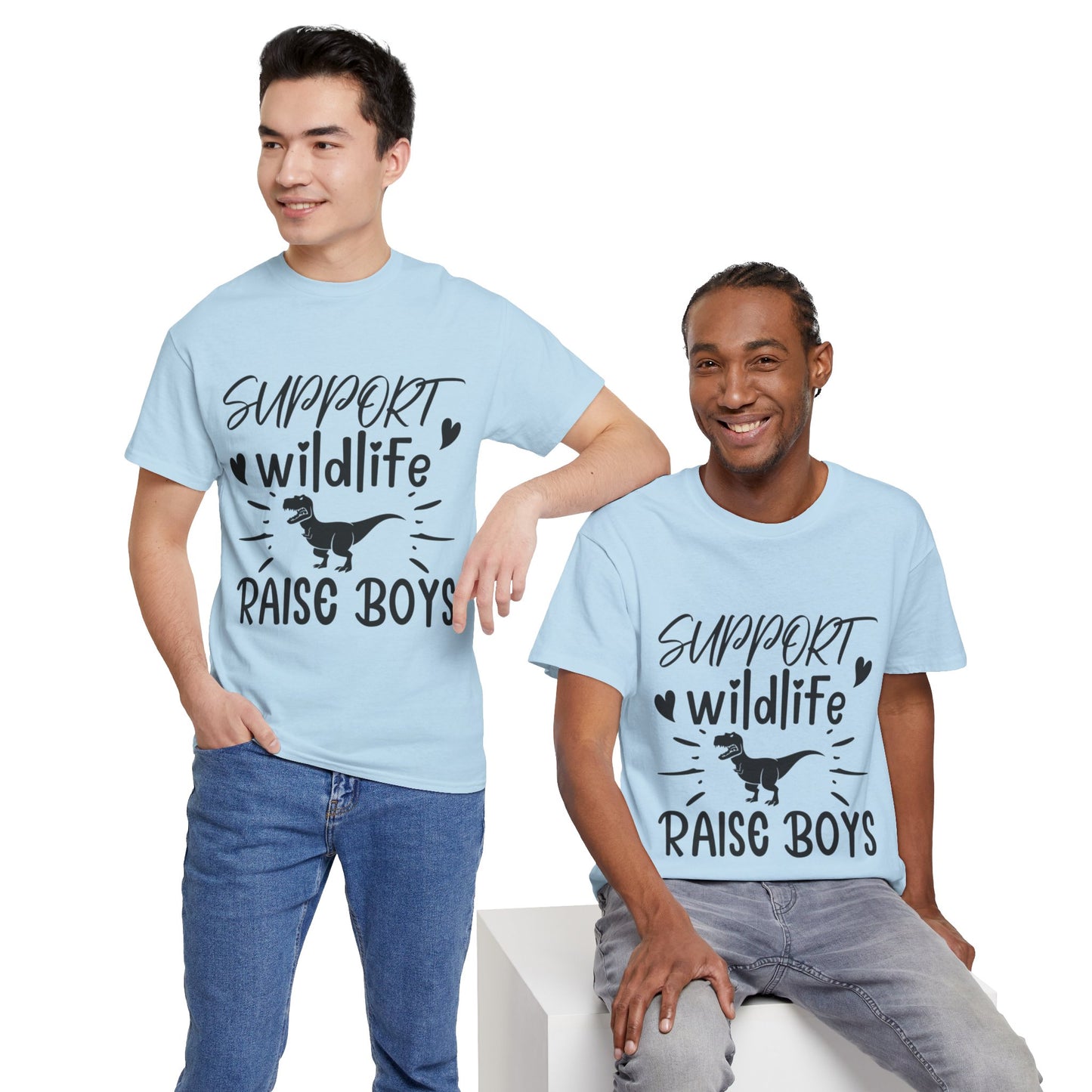 Support Wildlife Raise Boys Unisex Heavy Cotton Tee