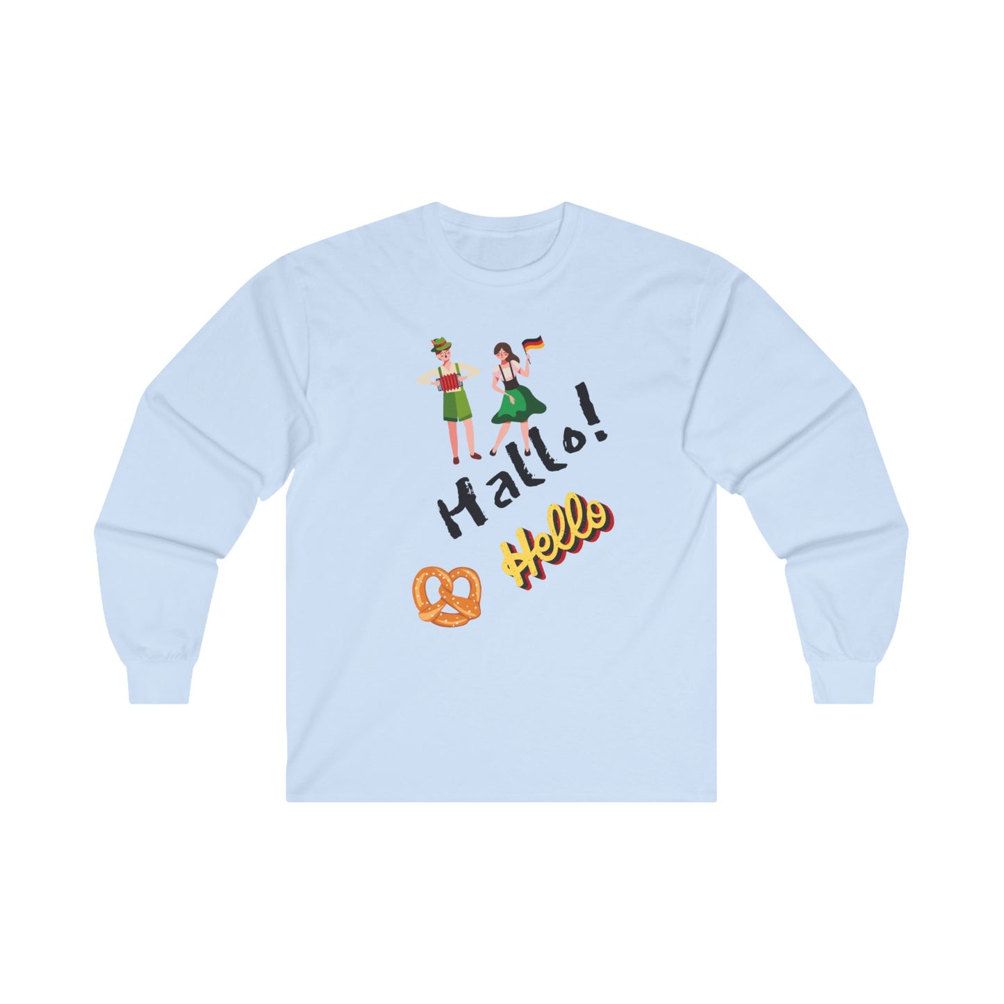 Hello in German Unisex Ultra Cotton Long Sleeve Tee