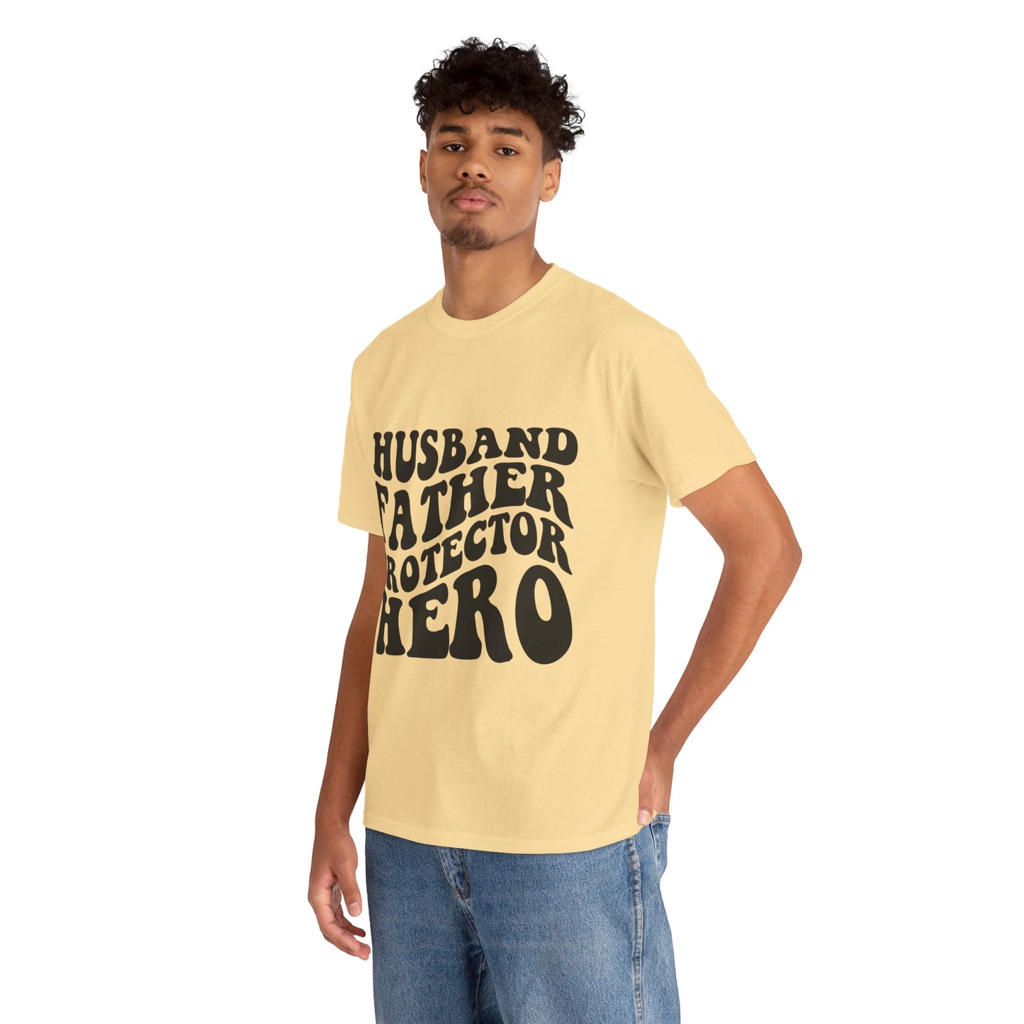 Husband Father Protector Hero Unisex Heavy Cotton Tee