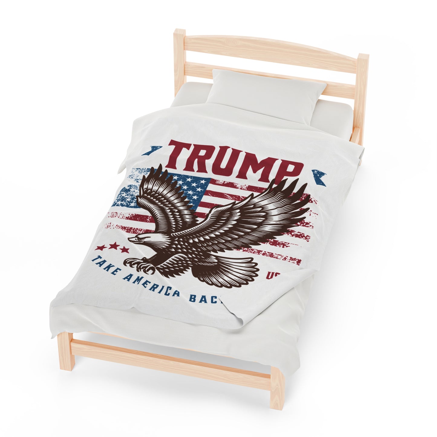 Trump Eagle Velveteen Plush Blanket