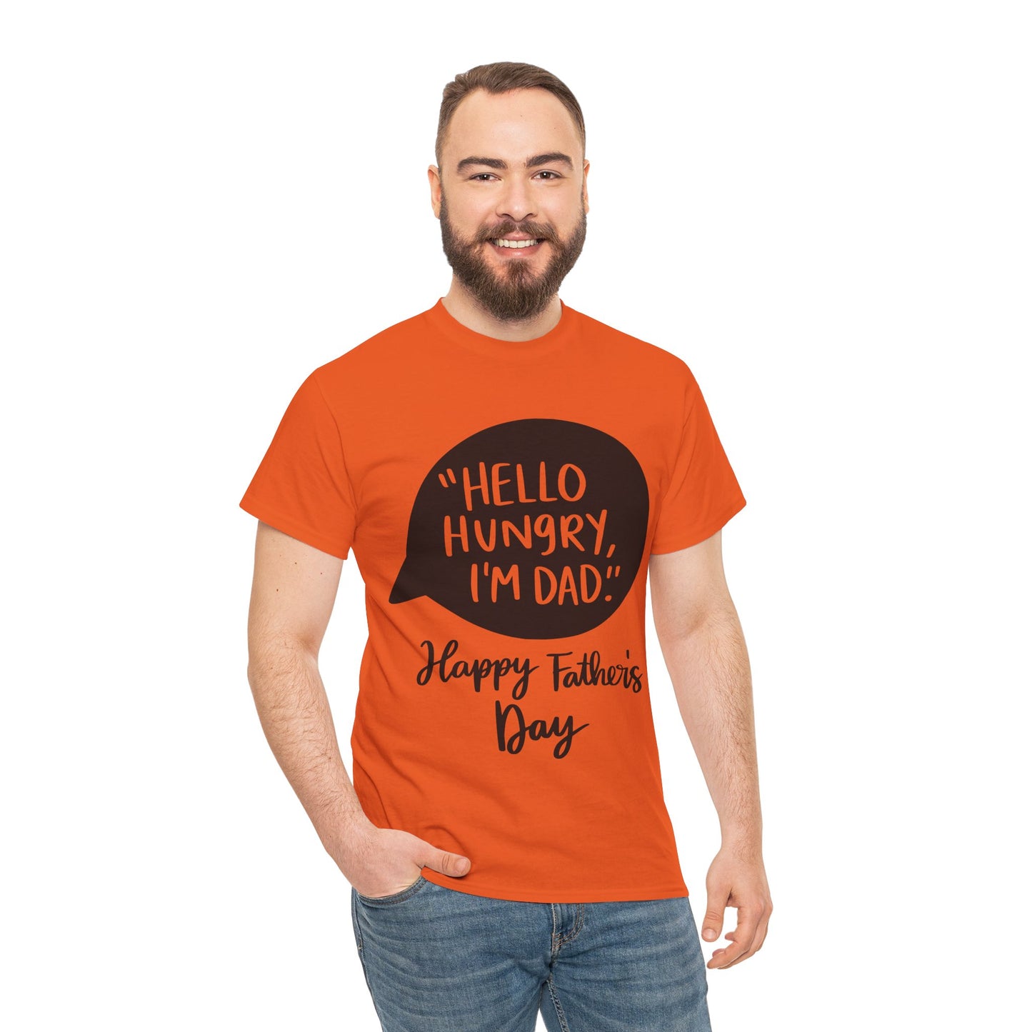 Hello Hungry I'm Dad Unisex Heavy Cotton Tee