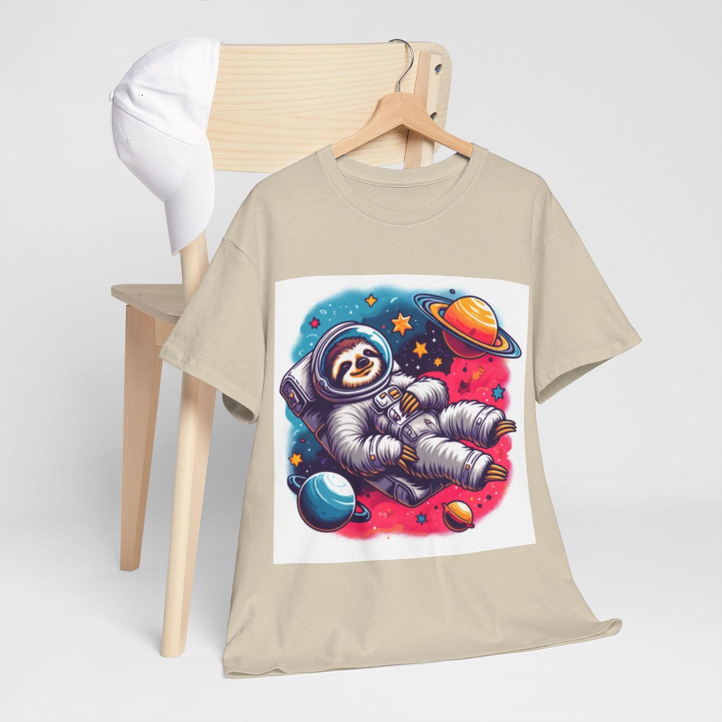 Sloth In Space Unisex Heavy Cotton Tee